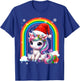 Unicorn Girls Christmas 2025 Women Kids Santa Unicorn Xmas T-Shirt - T-Shirt | Royal
