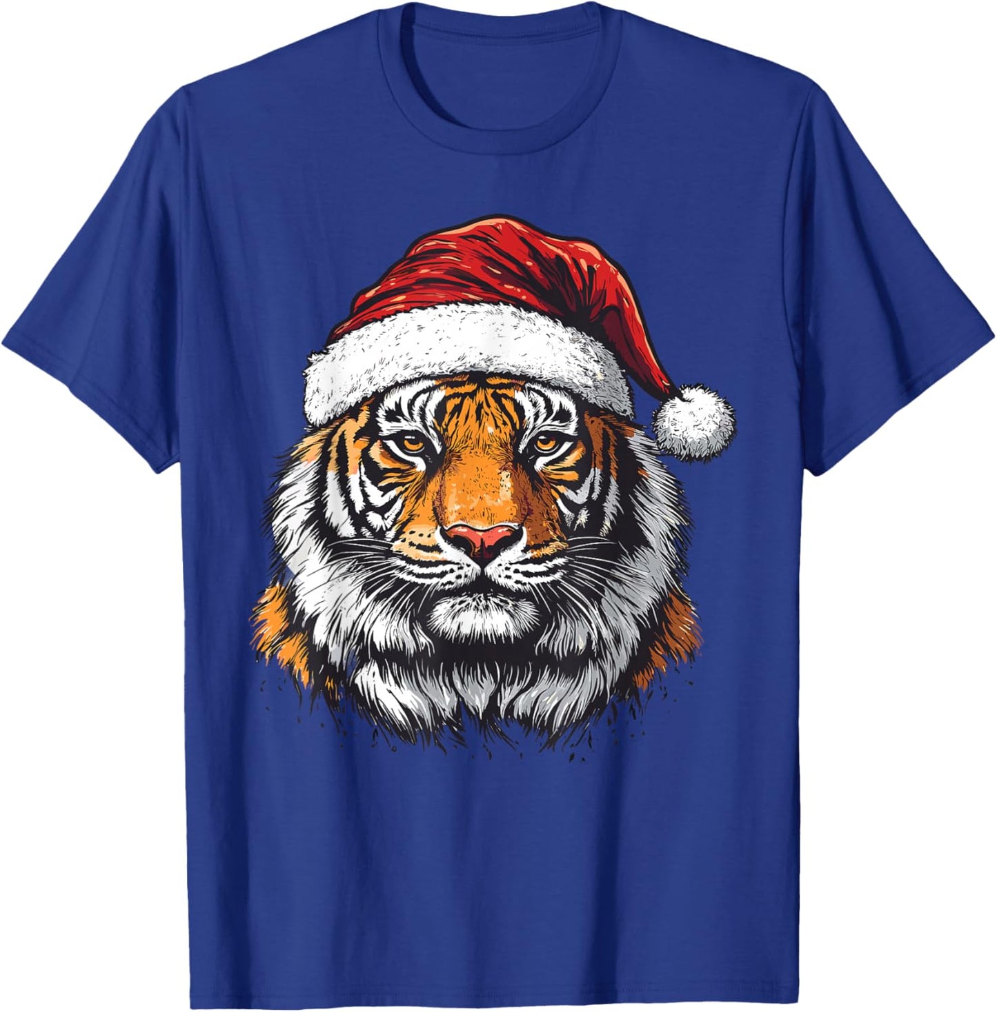 Tiger Santa Hat Zookeeper Xmas Tiger Lovers Christmas Pajama T-Shirt - T-Shirt | Royal