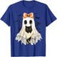 Retro Lace Ghost Coquette Black Cat Spooky Halloween Women T-Shirt - T-Shirt | Royal