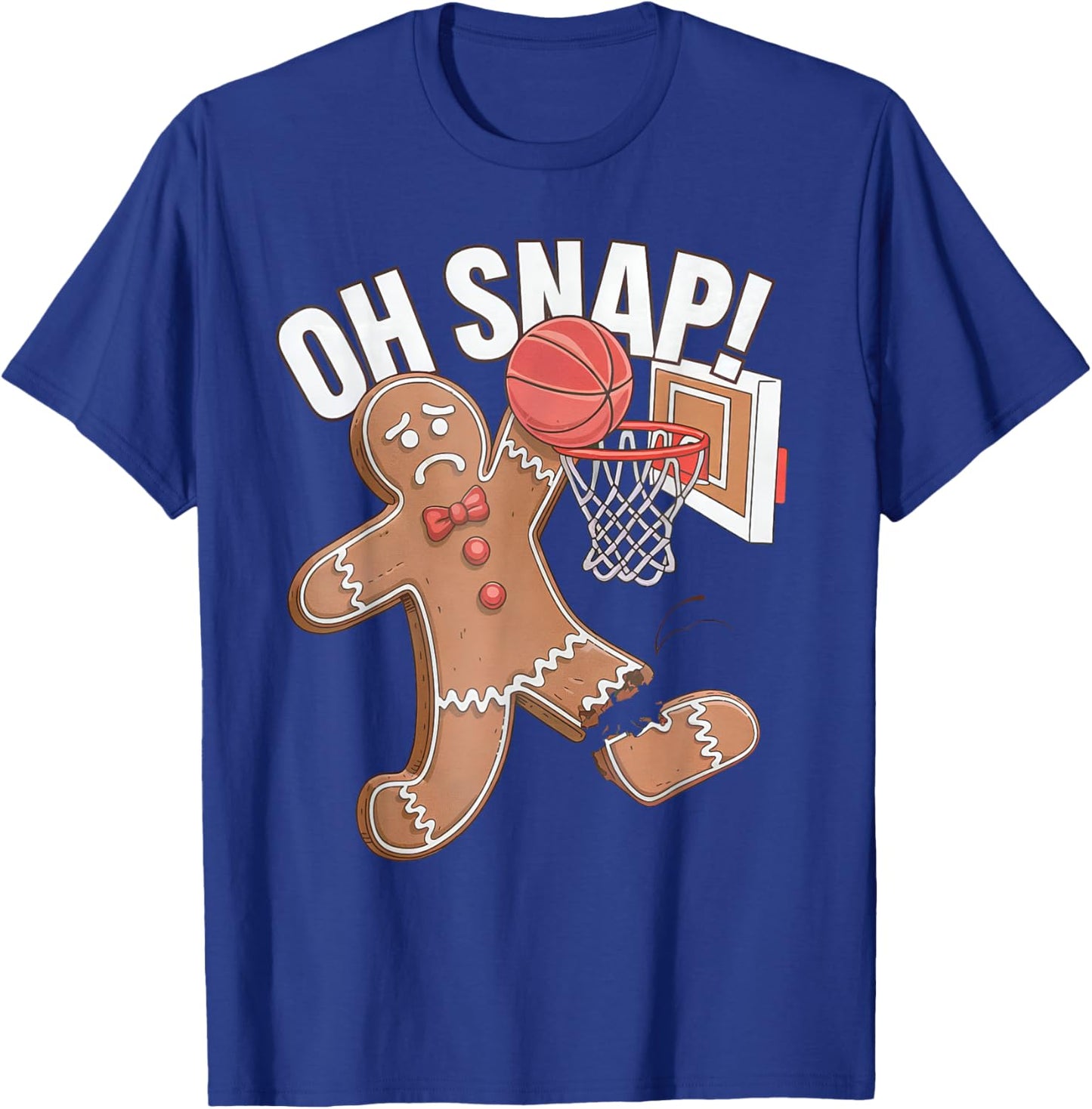Oh Snap! Gingerbread Man Basketball Xmas Cookie Christmas T-Shirt - T-Shirt | Royal