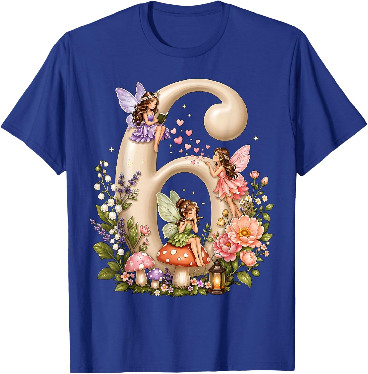 Fairy 6 Years Old Birthday Girl 6th Birthday Fairy Theme T-Shirt - T-Shirt | Royal