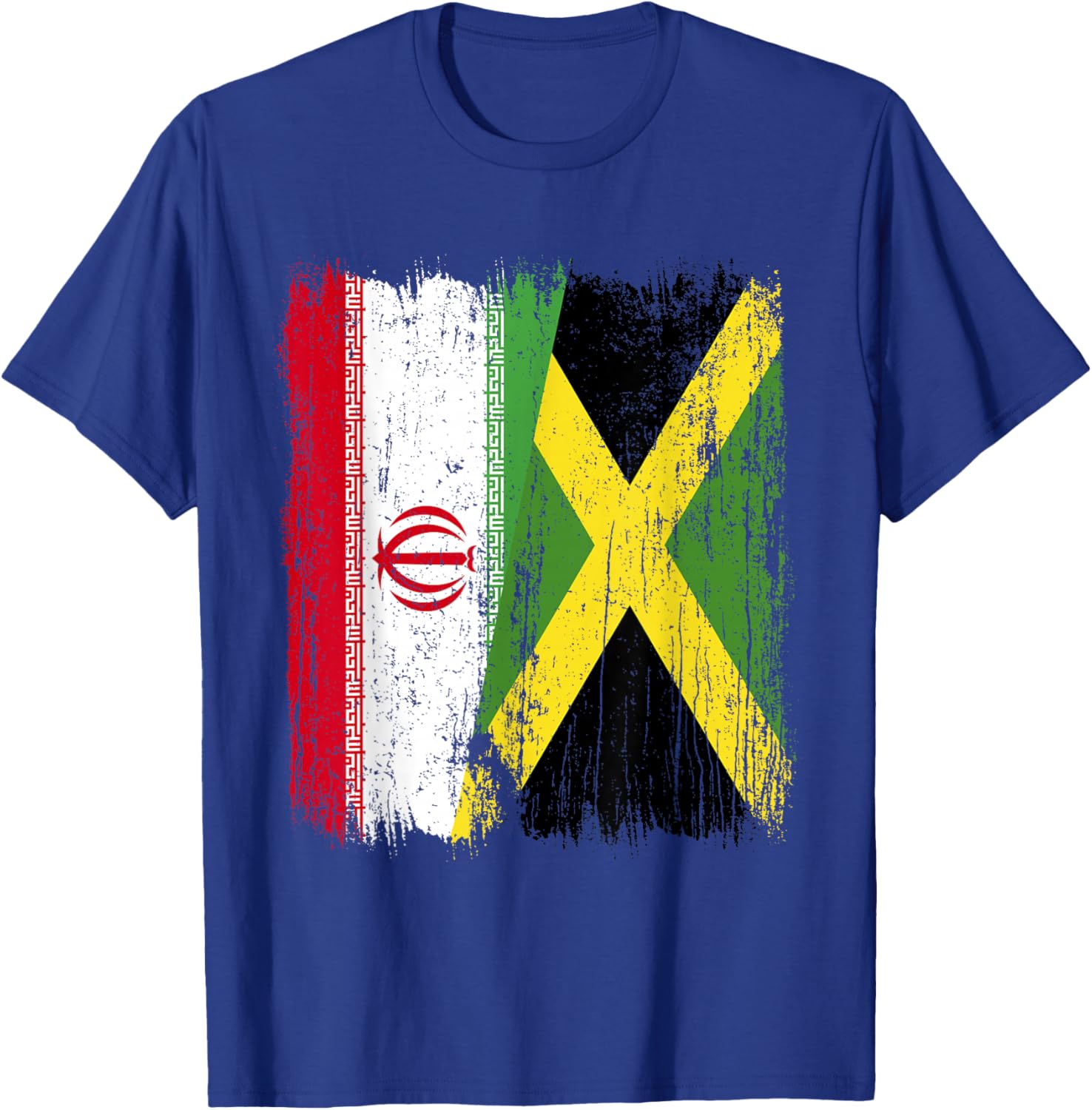 Iran Jamaica Half Flag Iranian Jamaican Heritage T-Shirt - T-Shirt | Royal