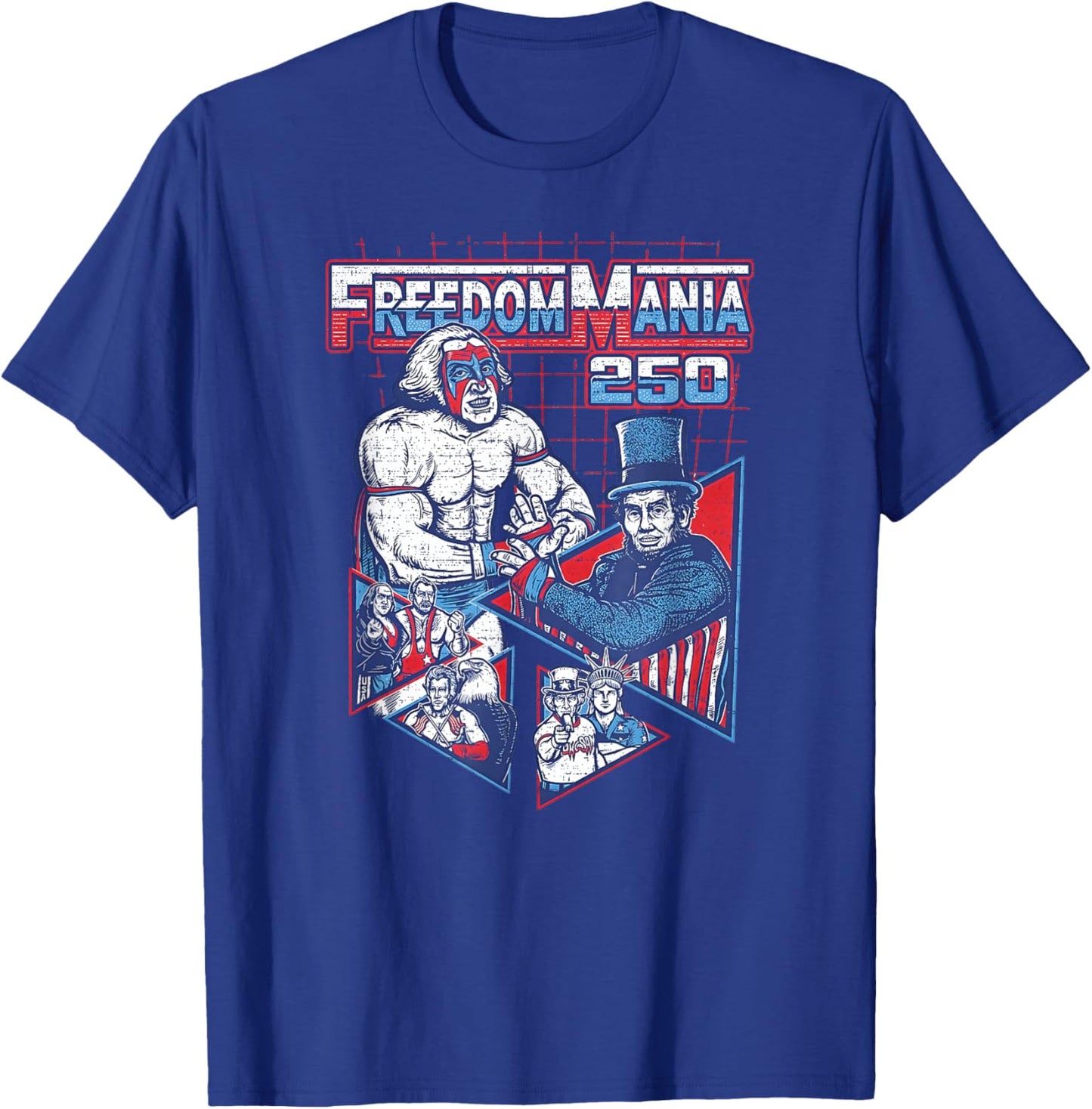 Funny FreedomMania 250 America Fourth of July Birthday Party T-Shirt - T-Shirt | Royal