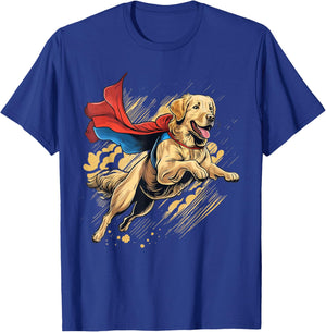 Superhero Golden Retriever Red Cape Super Hero Dog T-Shirt - T-Shirt | Royal