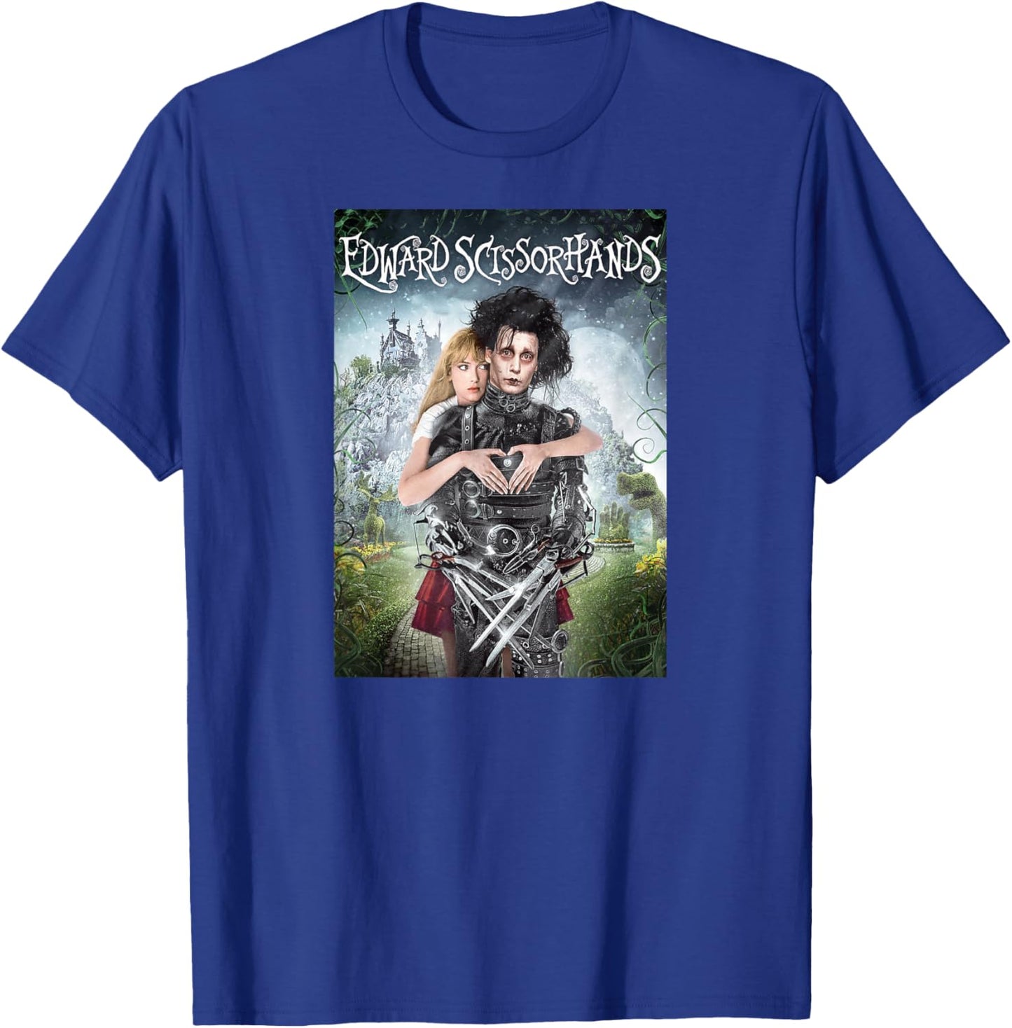 Tim Burton's Edward Scissorhands Edward and Kim Movie Poster T-Shirt - T-Shirt | Royal