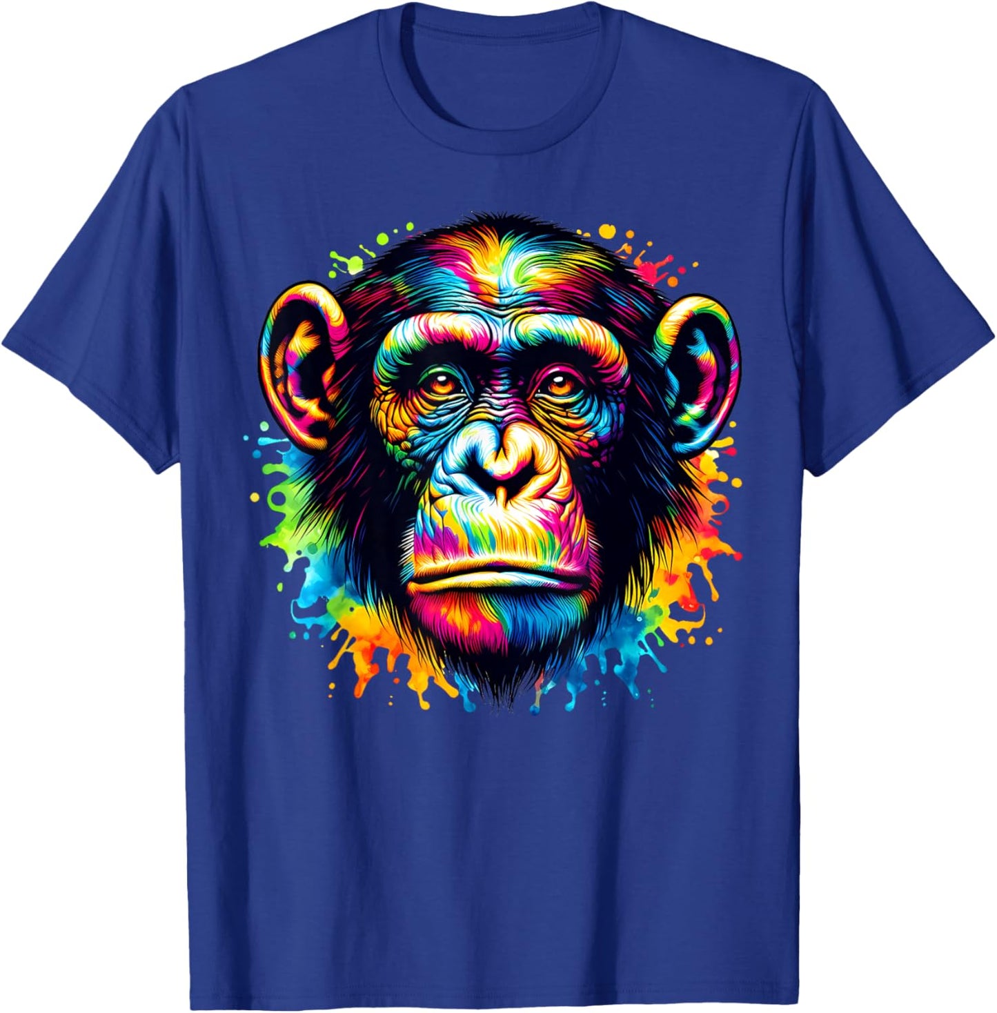 Cool Bonobo Monkey Spirit Animal Illustration Tie Dye Art T-Shirt - T-Shirt | Royal