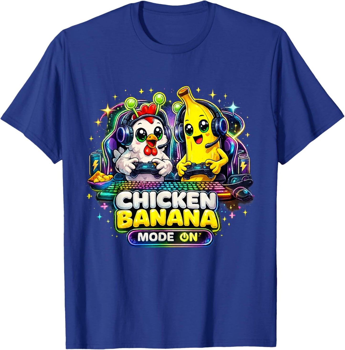 Chicken Banana Gamer T-Shirt - T-Shirt | Royal