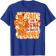 Fall for Jesus He Never Leaves Christian Faith Cross Pumpkin T-Shirt - T-Shirt | Royal