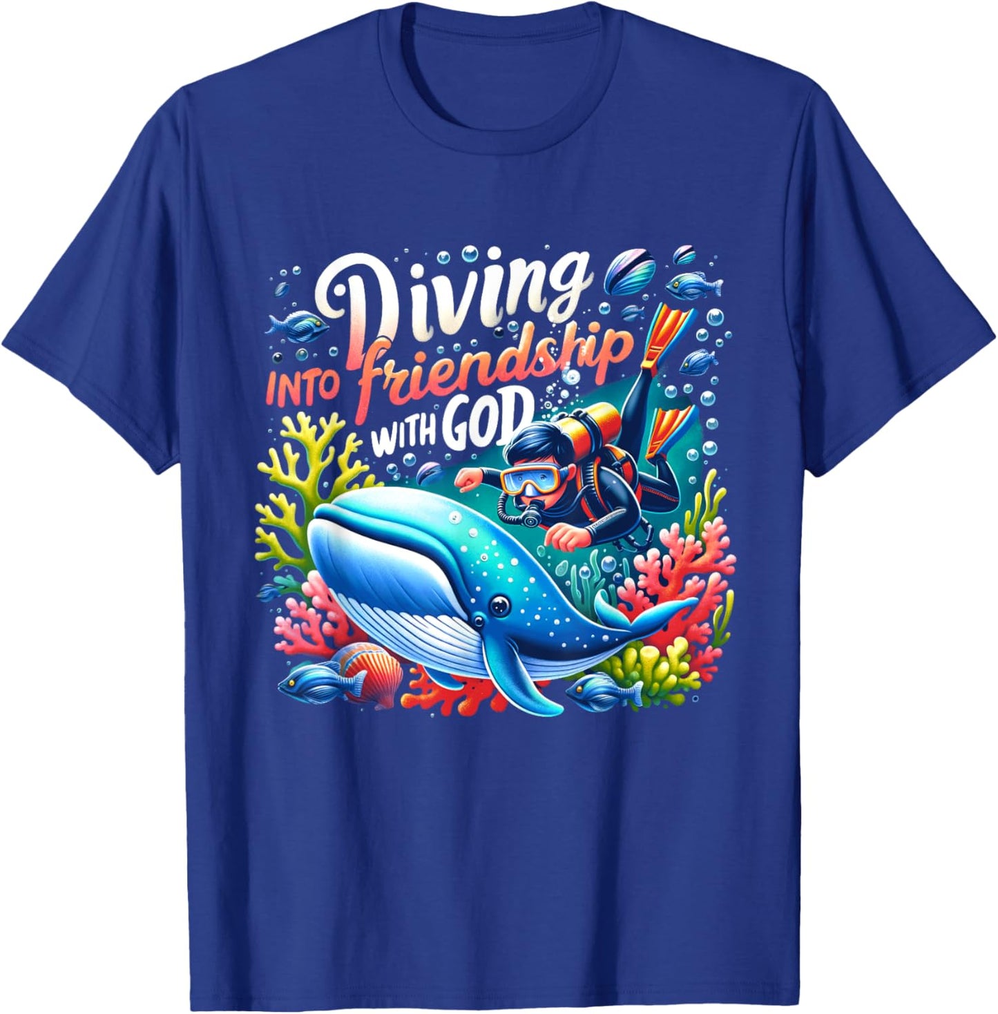 Vacation Bible School Diving Into Friendship God VBS 2024 T-Shirt - T-Shirt | Royal