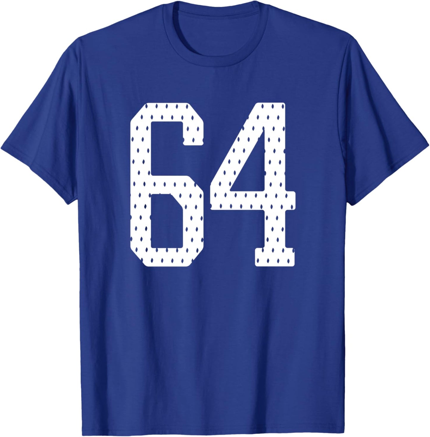 Number 64 Sports Team 64th Jersey Varsity Birthday Football T-Shirt - T-Shirt | Royal
