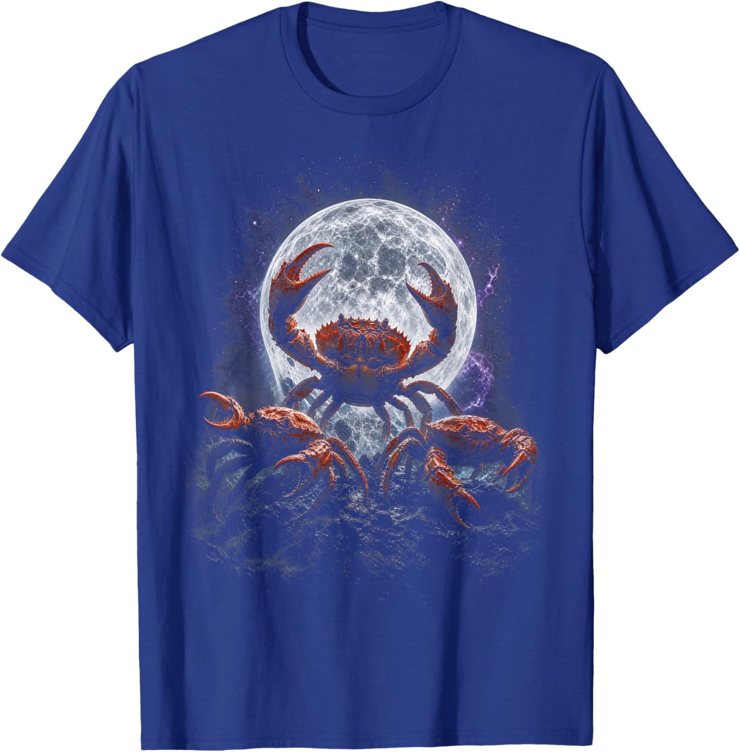Funny Crab Moon Deep Sea Ocean Creature Fantasy 90s Art T-Shirt - T-Shirt | Royal