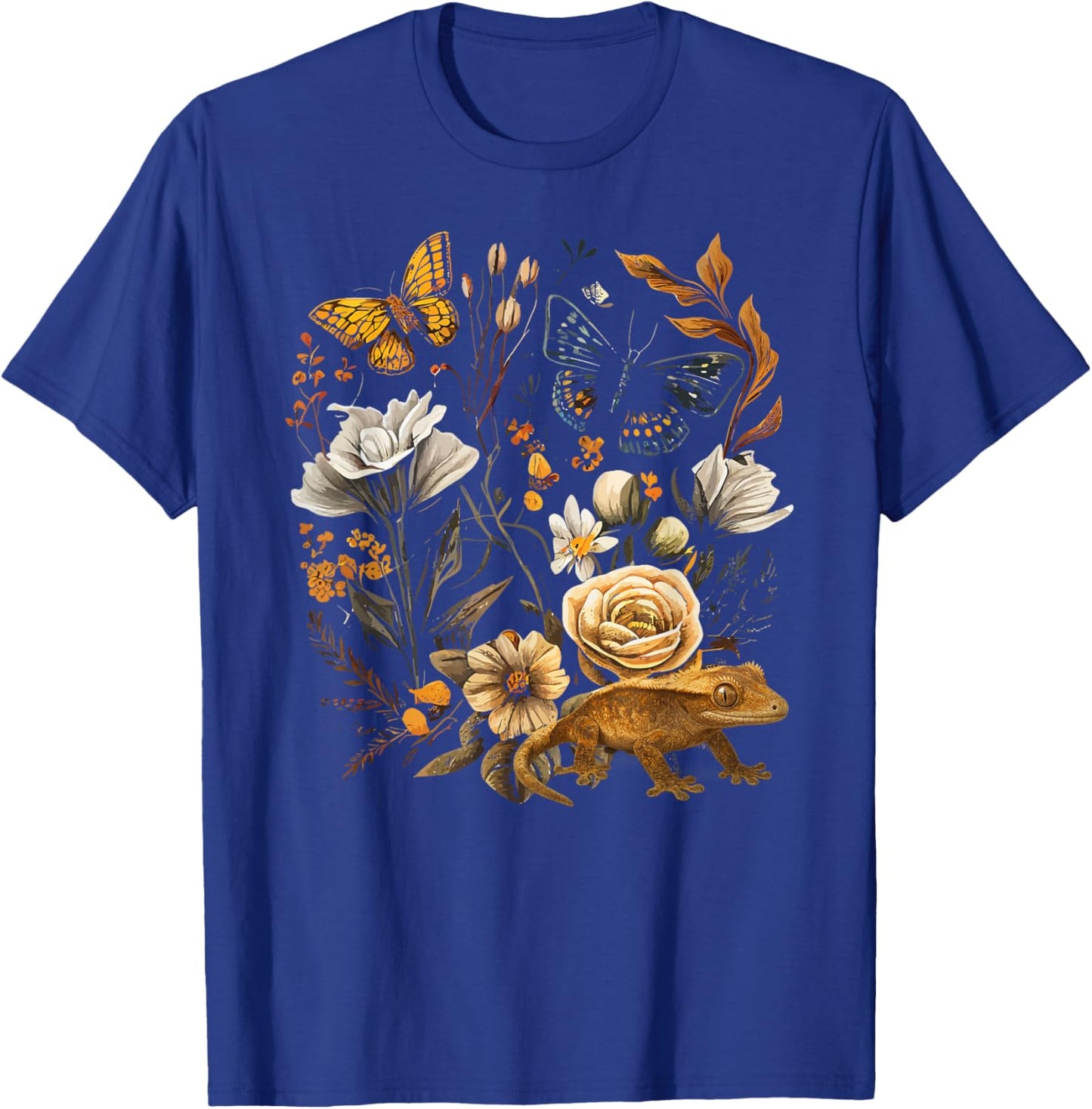 Crested Gecko Flowers Crestie Owner Crested Gecko Lover T-Shirt - T-Shirt | Royal