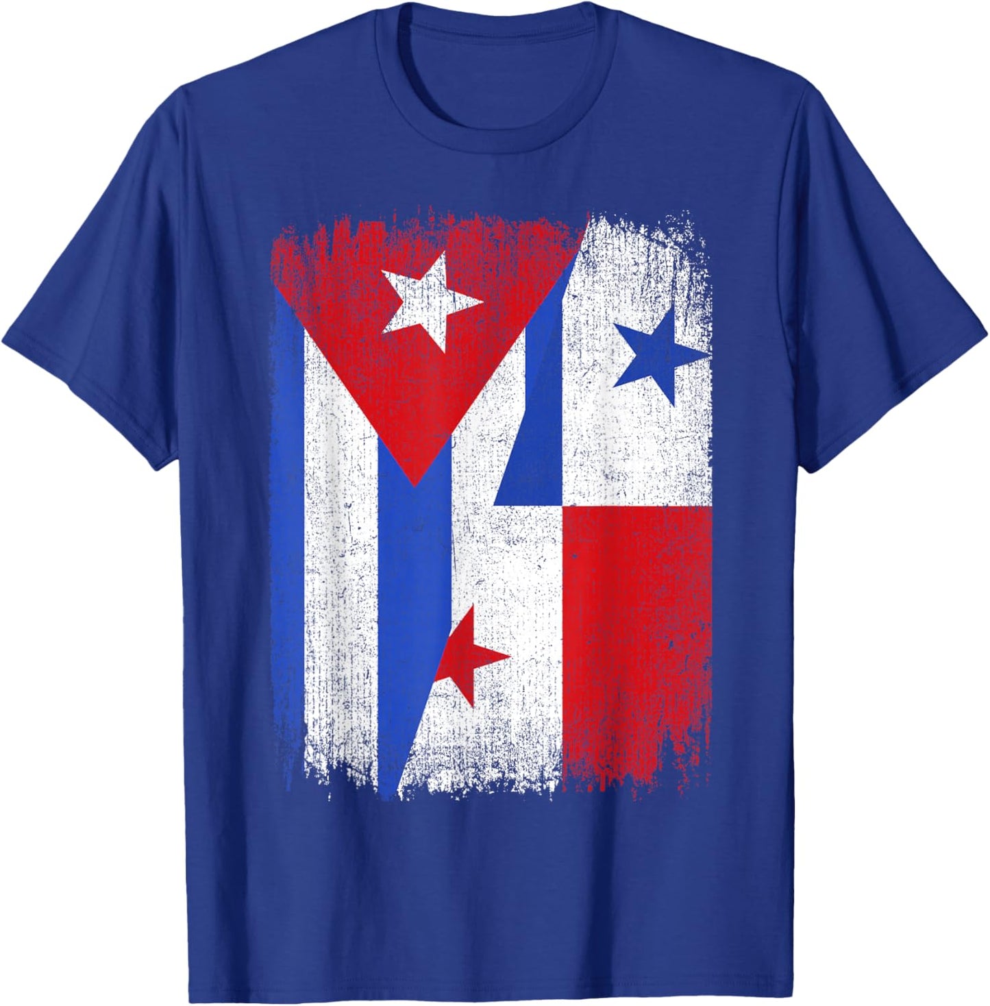 Half Cuba Panama Flag Cuban Panamanian Pride Roots T-Shirt - T-Shirt | Royal