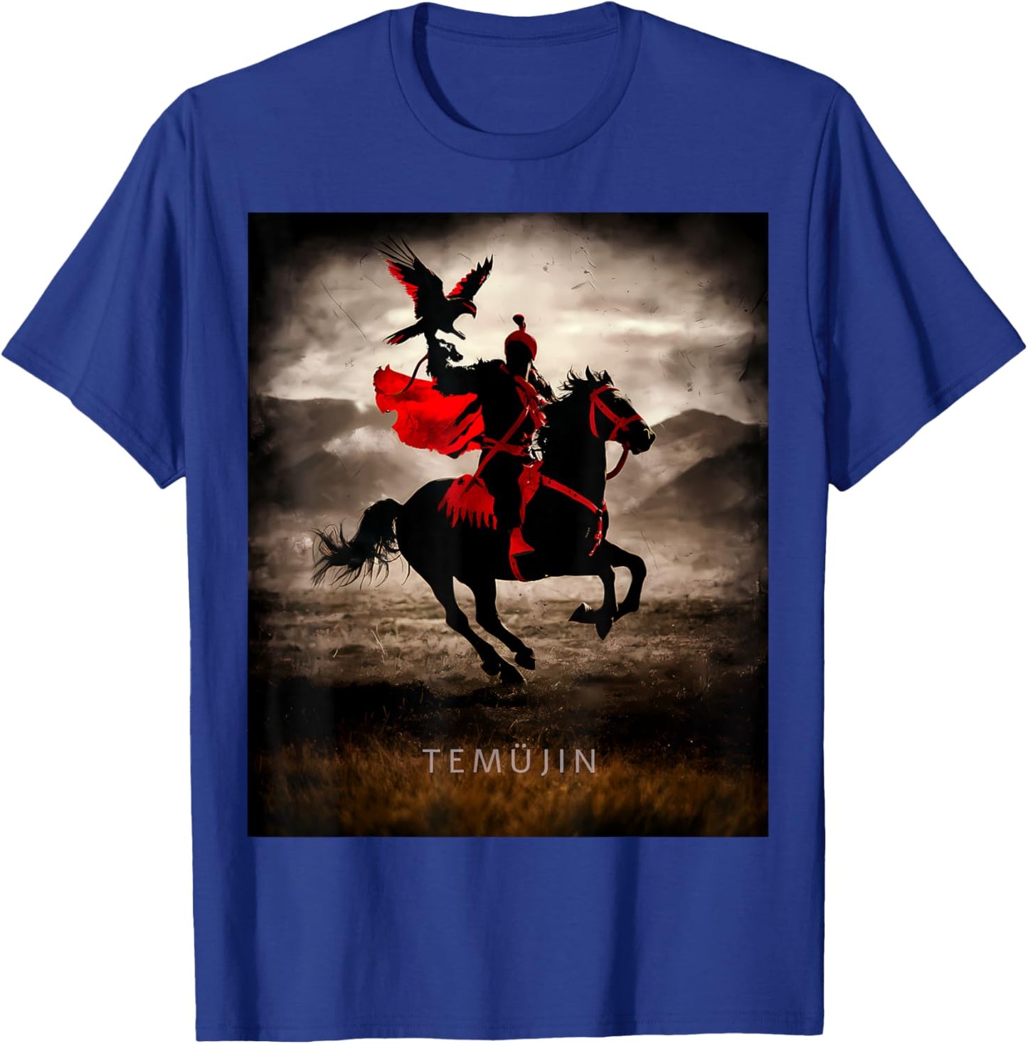 Genghis Khan Temujin Warrior Spirit Falcon Horse Mongolia T-Shirt - T-Shirt | Royal