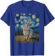 Cute Bunny Rabbit - Van Gogh Style - Starry Night T-Shirt - T-Shirt | Royal