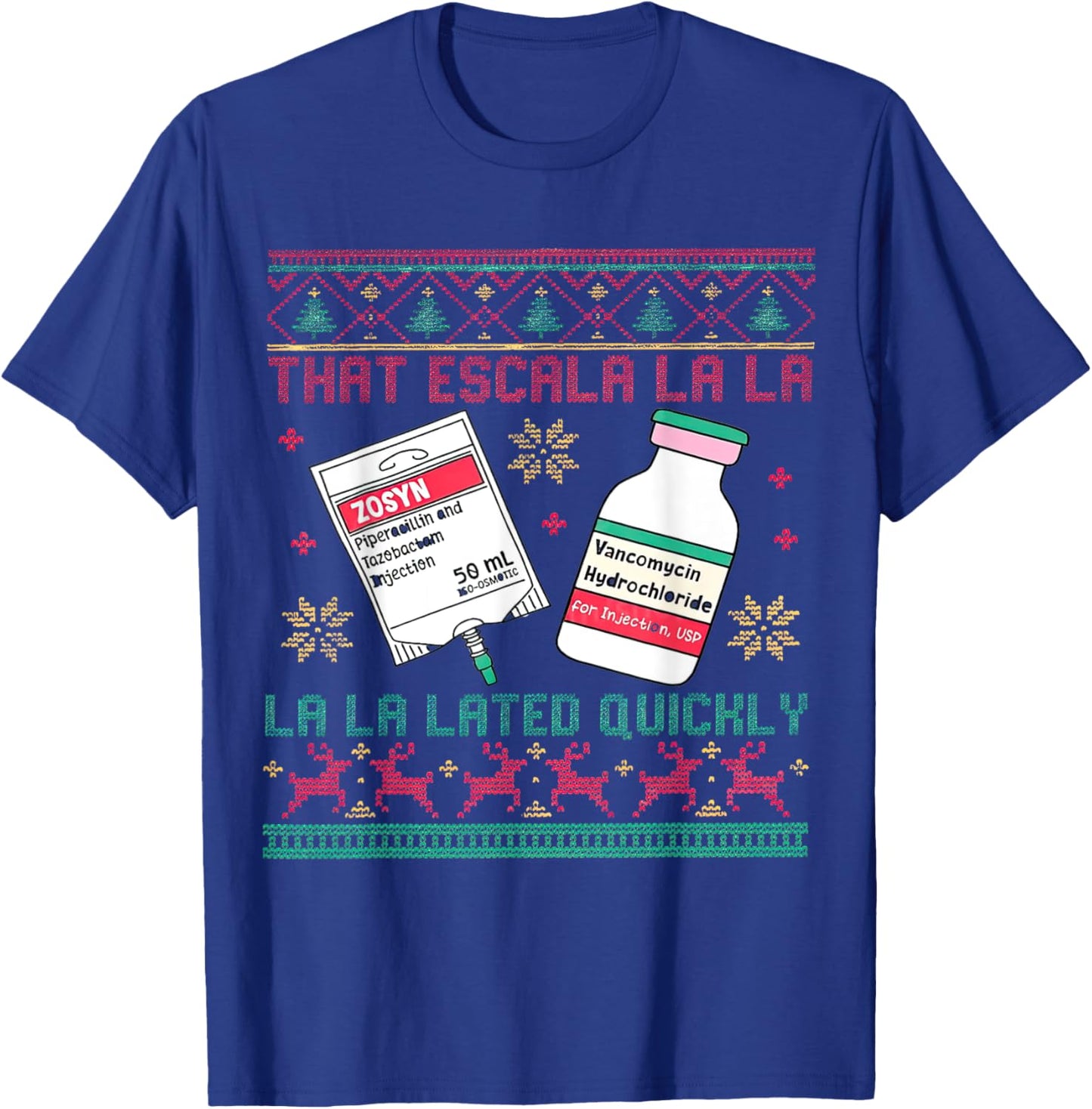 Antibiotic Christmas ICU Nurse Emergency Department Costume T-Shirt - T-Shirt | Royal