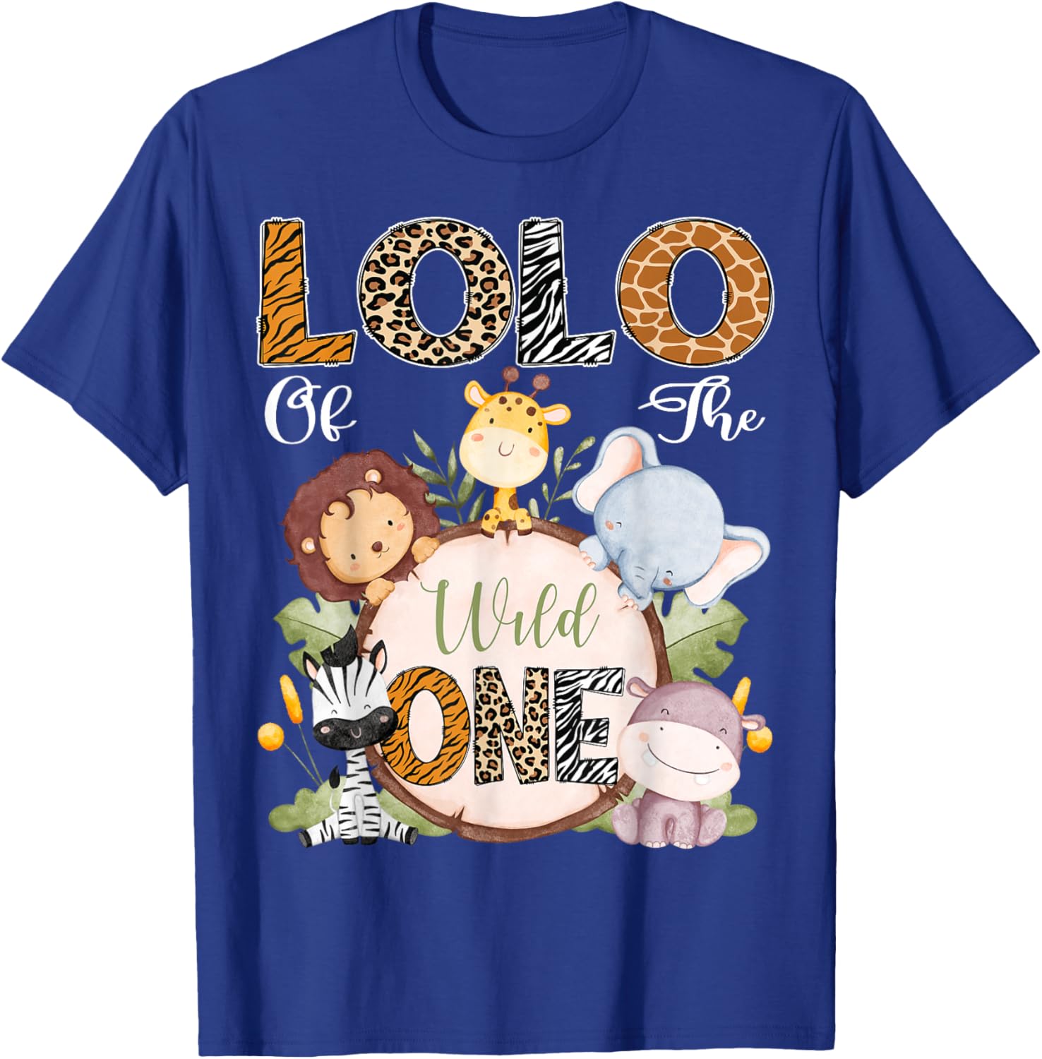 Lolo Of The Wild One 1St Birthday Safari Woodland T-Shirt - T-Shirt | Royal