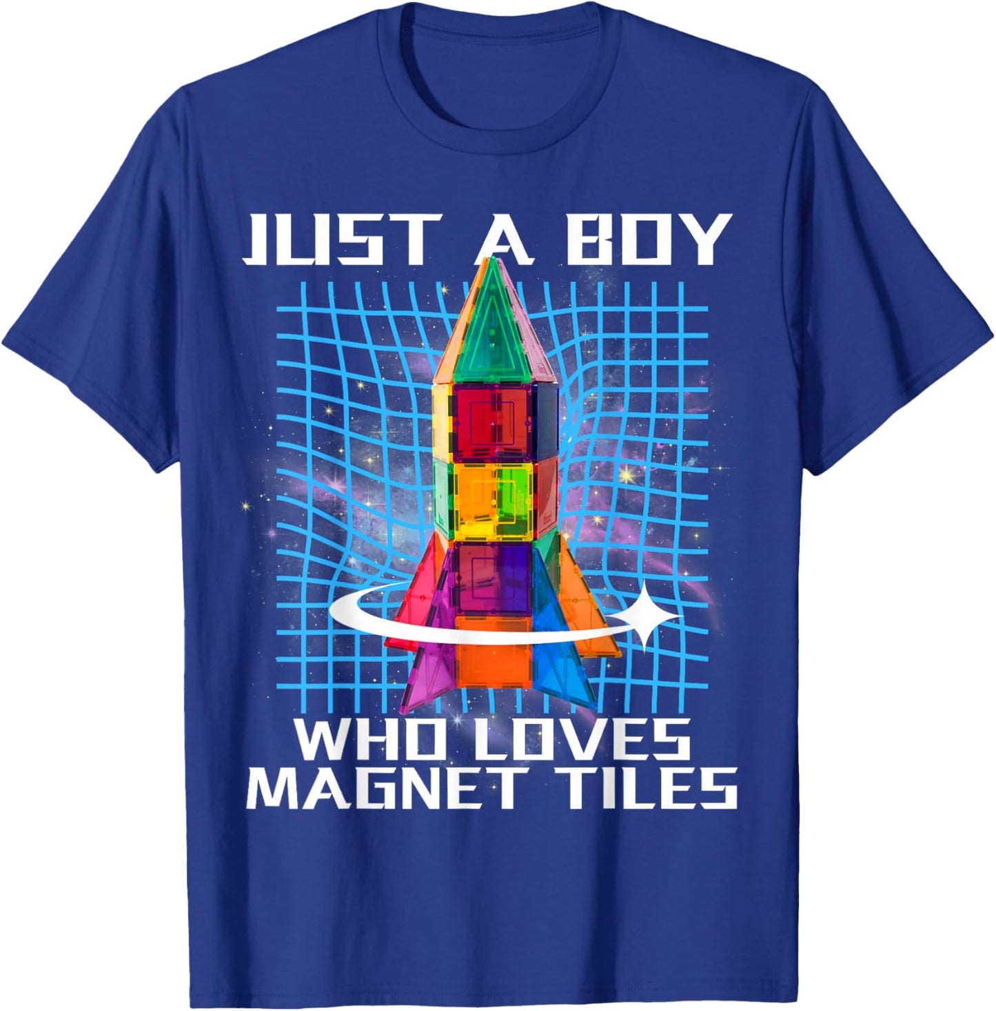 Magnet Tiles Just a Boy Who Loves Magnetic Tiles Spaceship T-Shirt - T-Shirt | Royal