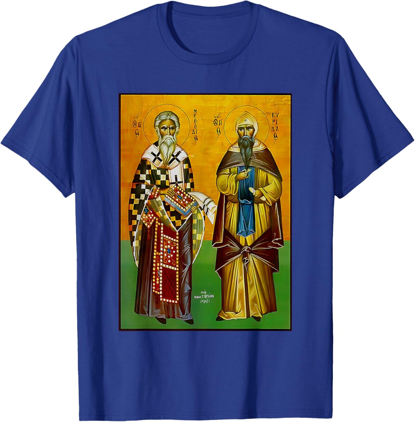 St. Cyril and Methodius Eastern Orthodox Byzantine Art Retro T-Shirt - T-Shirt | Royal