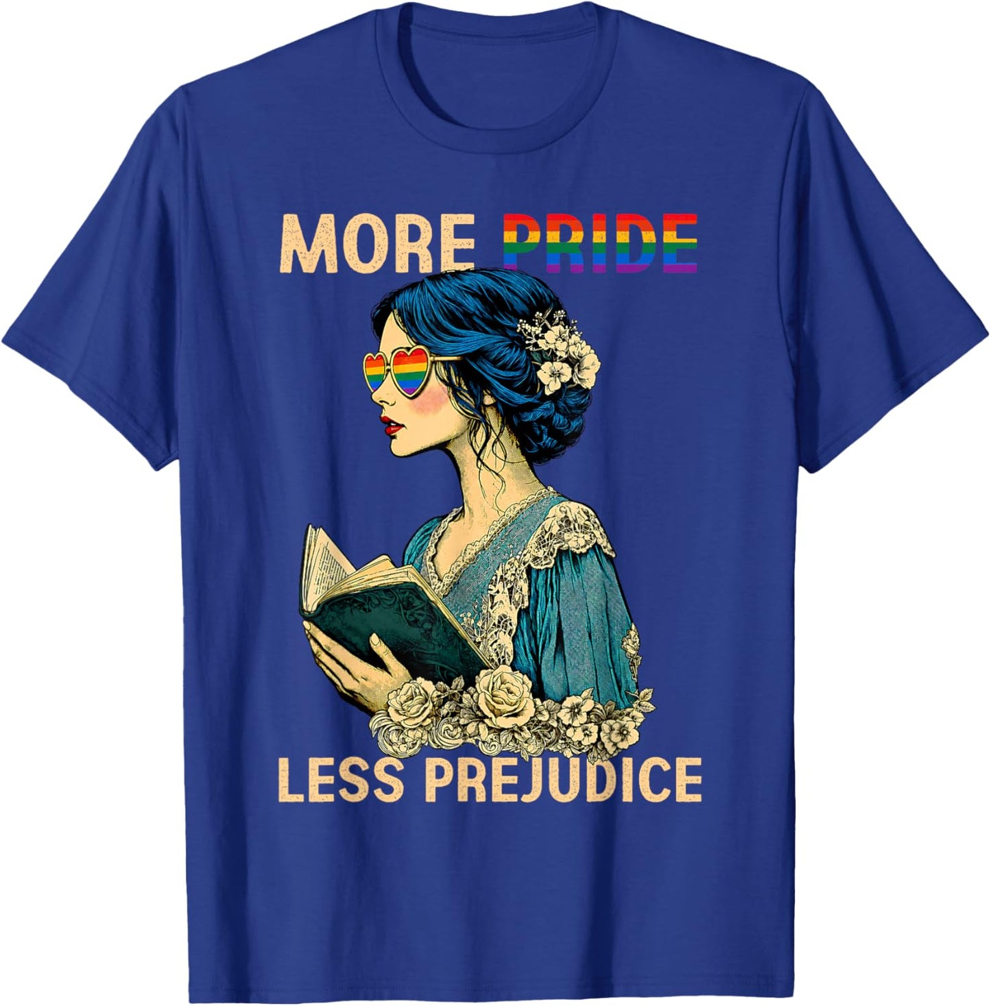 More Pride Less Prejudice LGBTQ Pride Month Gay Pride T-Shirt - T-Shirt | Royal