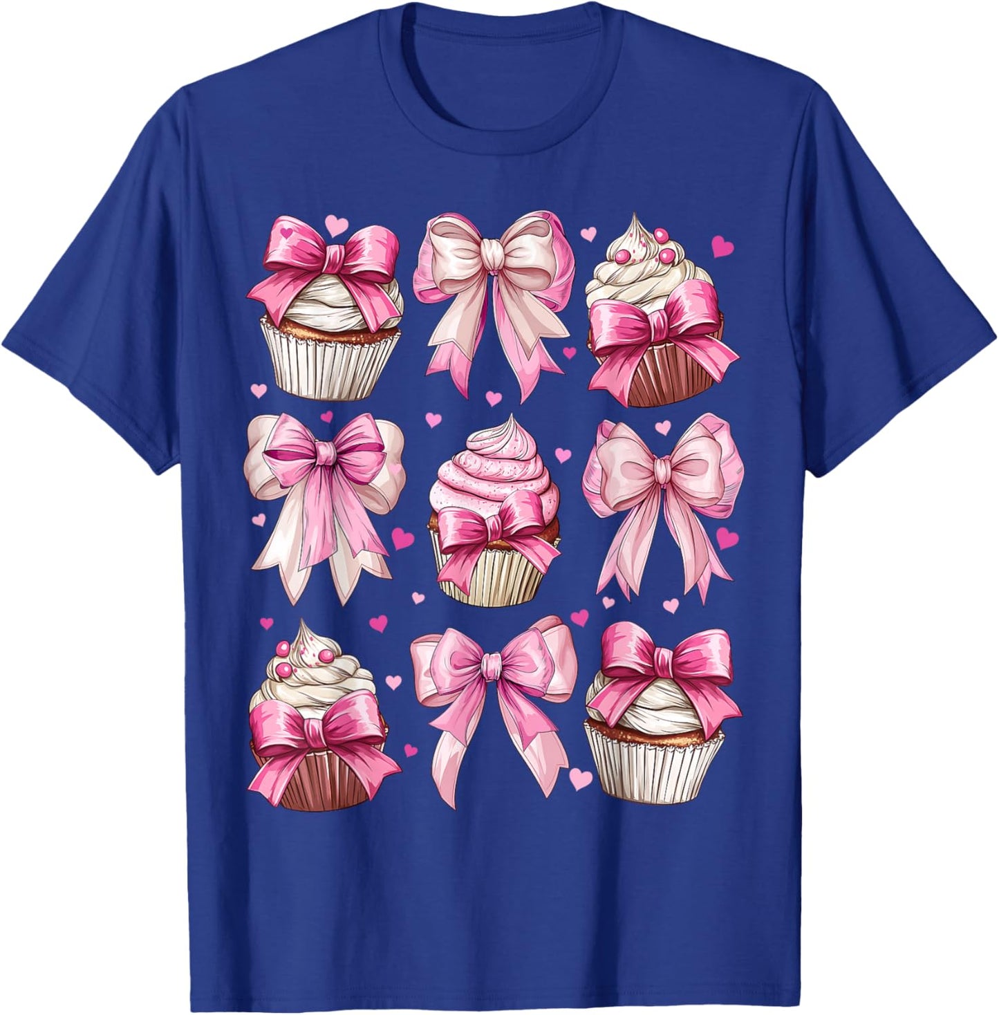 Coquette Bow Cupcake Baking Baker Girl Mom Pink Mother's Day T-Shirt - T-Shirt | Royal