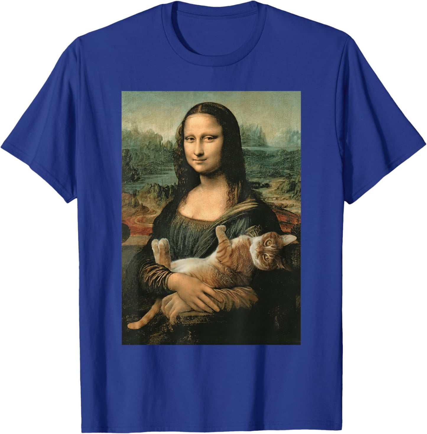 Mona Lisa Orange Cat Funny Art Painting T-Shirt - T-Shirt | Royal