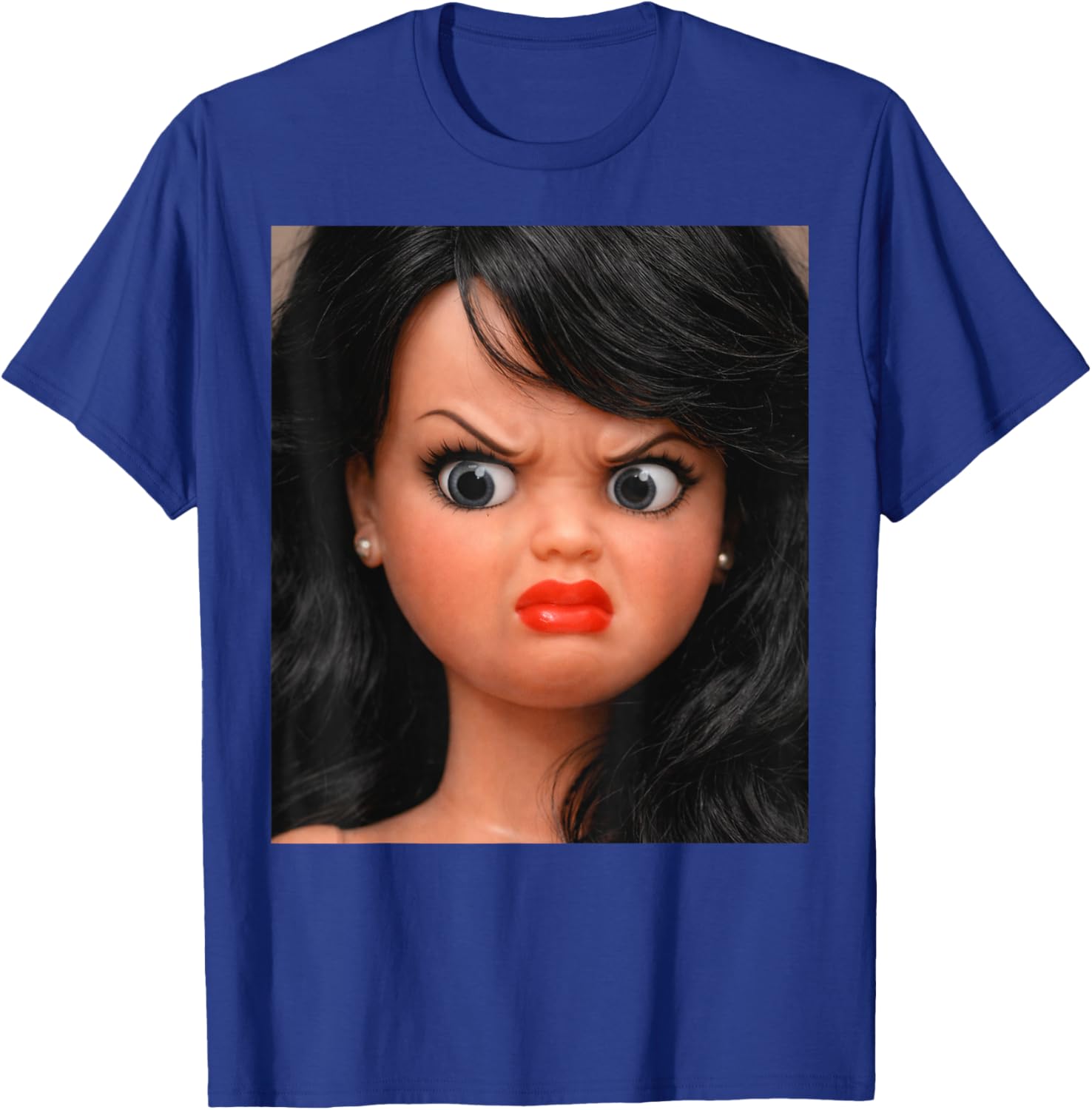 REAL DISGUSTED DOLL FACE Meme Babe X Funny Disgust Meme T-Shirt - T-Shirt | Royal