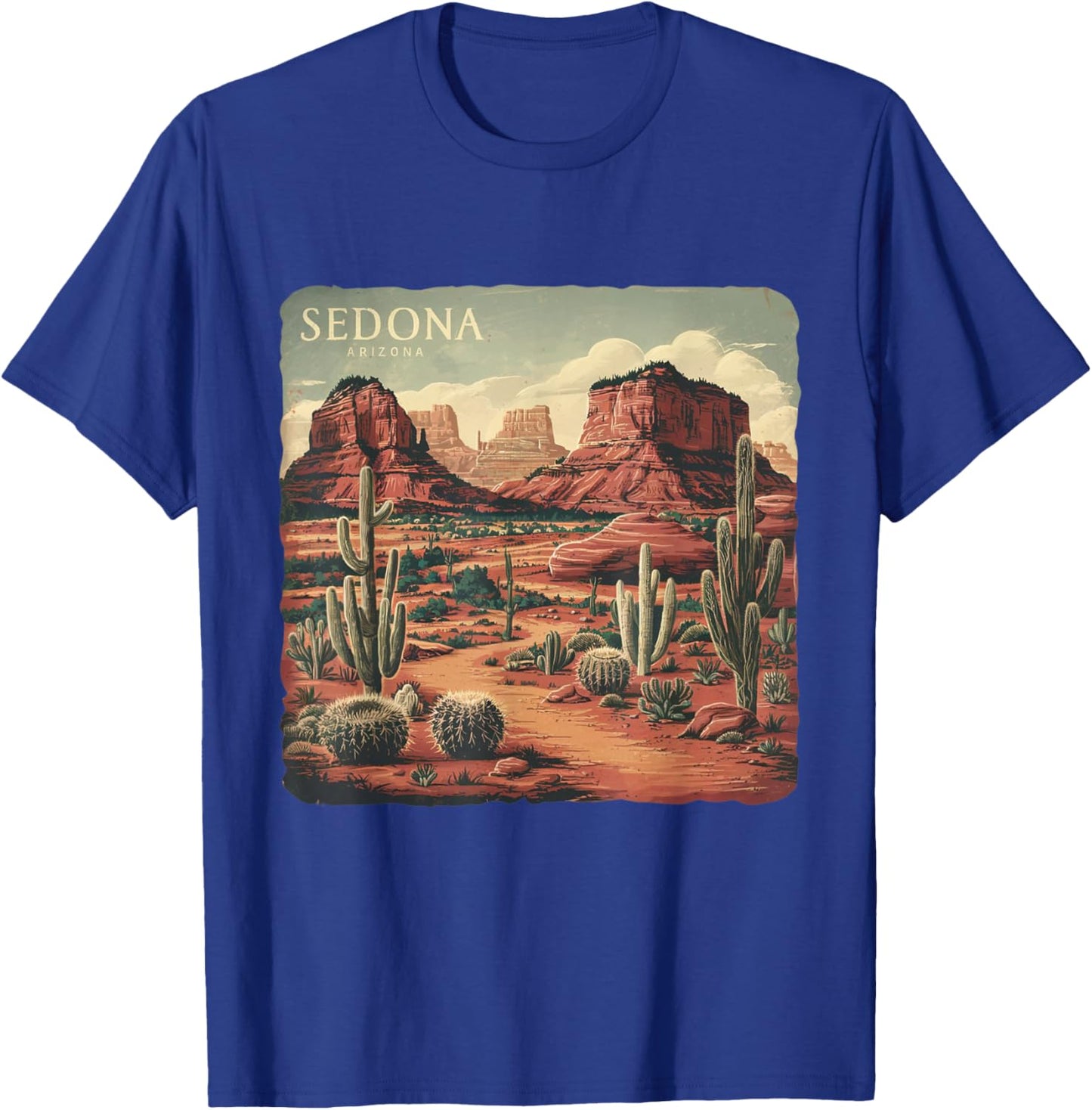 Retro Sedona Arizona Vintage Road Trip Outdoors Graphic T-Shirt - T-Shirt | Royal