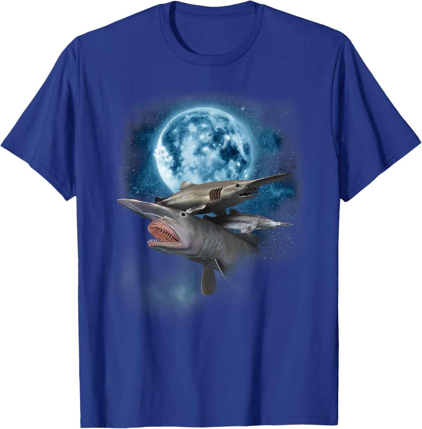 Goblin Shark Shirt - Howling at the Moon Goblin Shark T-Shirt - T-Shirt | Royal