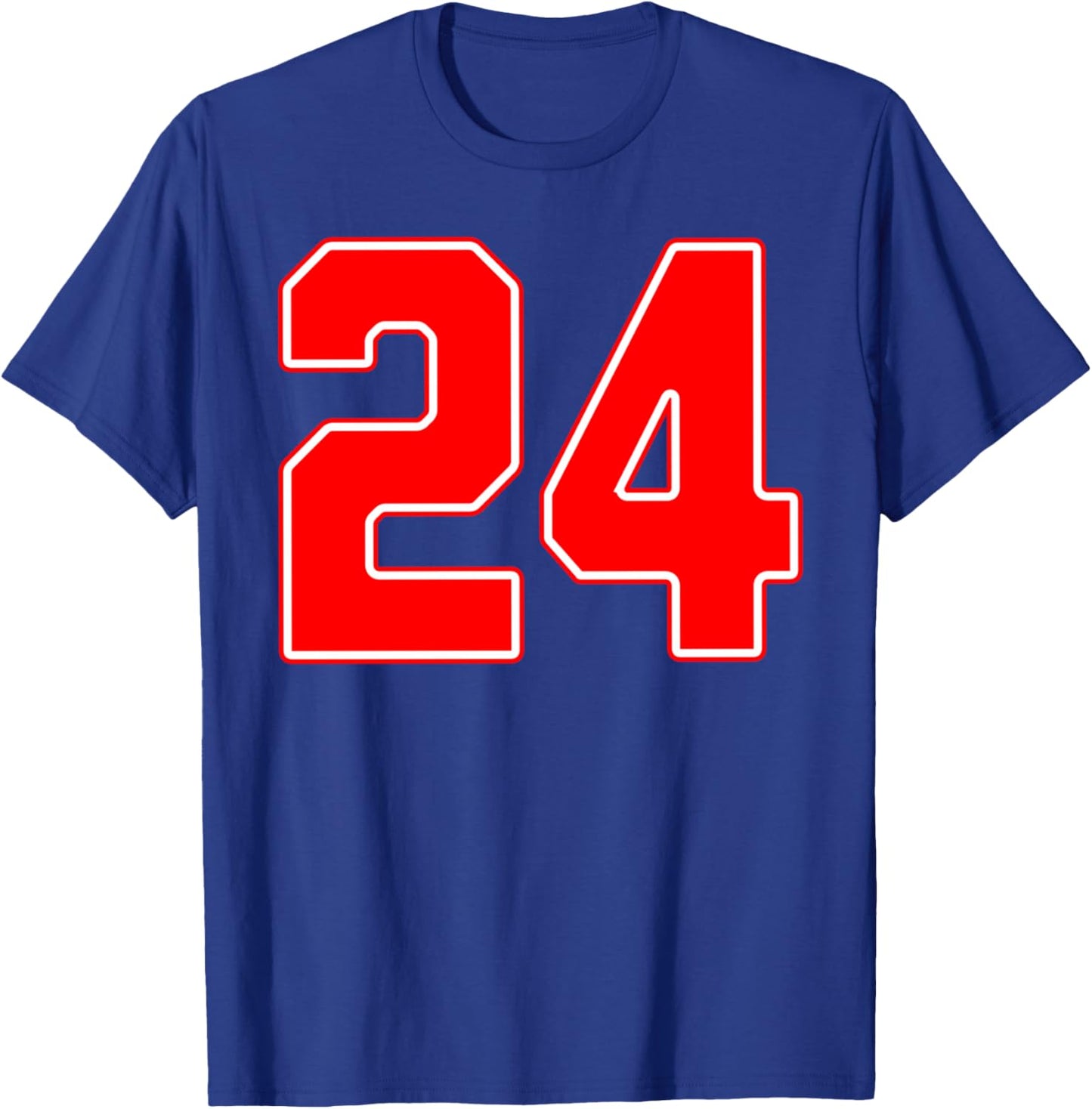 Red Sports Team Number #24 T-Shirt - T-Shirt | Royal