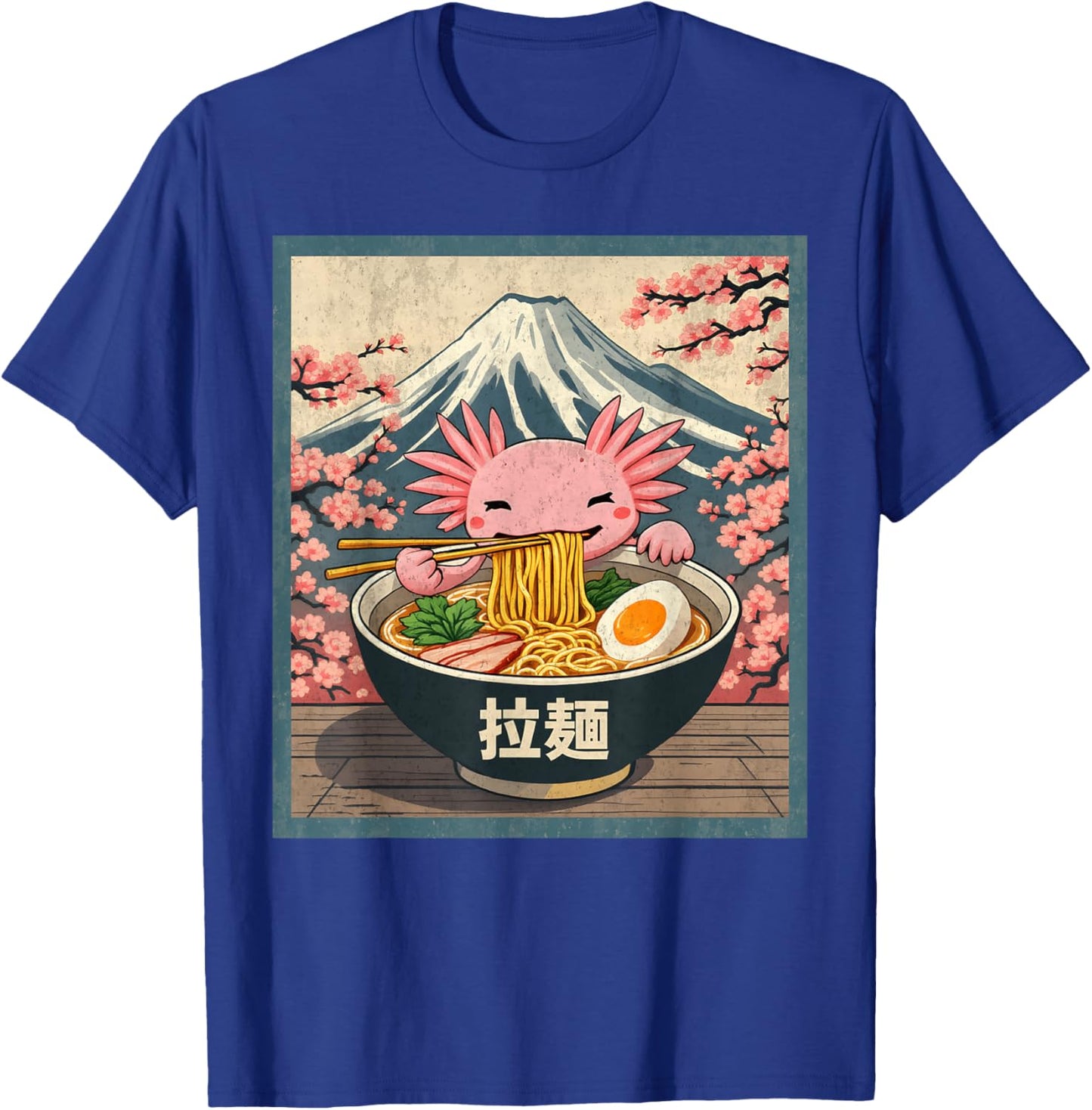 Anime, Axolotl, Ramen, Black, Small, Short Sleeve T-Shirt - T-Shirt | Royal