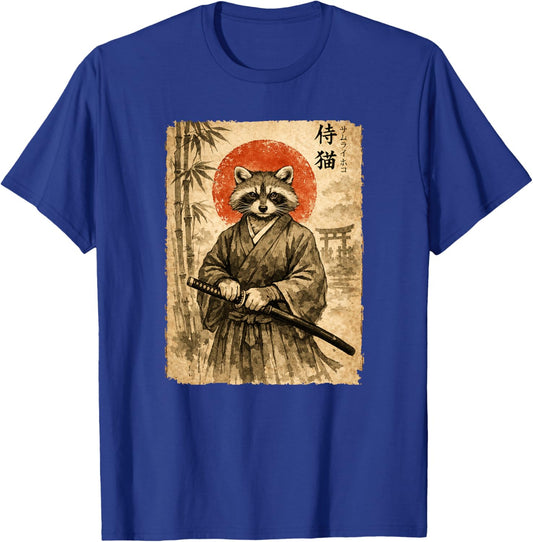 Samurai Raton Laveur | Anime Vintage, pour Homme | Art Japonais Haut de Gamme T-Shirt - T-Shirt | Royal