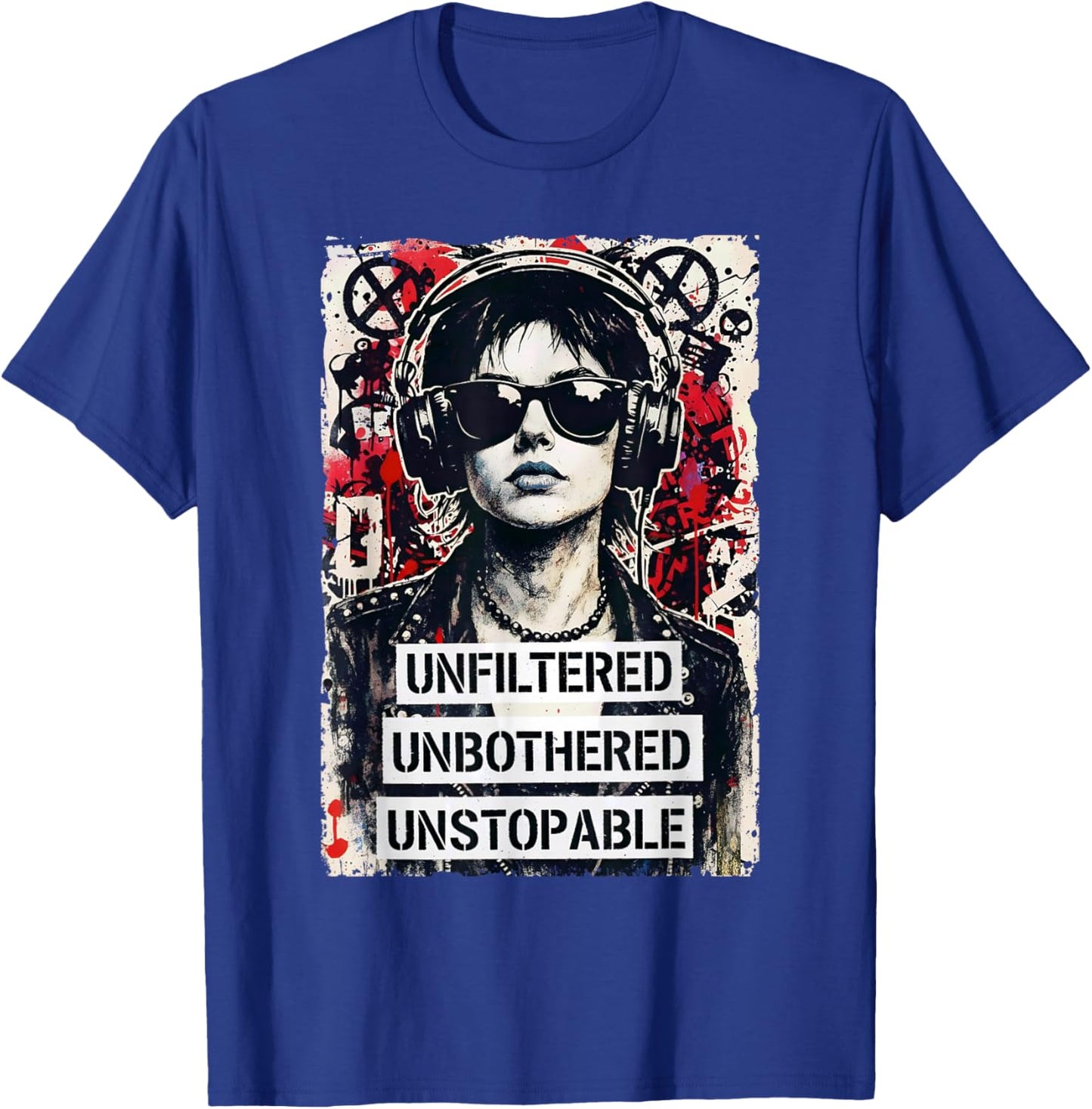Punk Girl 90s Grunge Urban Street Art Vintage Distressed T-Shirt - T-Shirt | Royal
