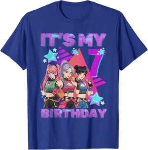 7 Years Birthday K-Pop Kids 7th Birthday Girl K-Pop T-Shirt - T-Shirt | Royal