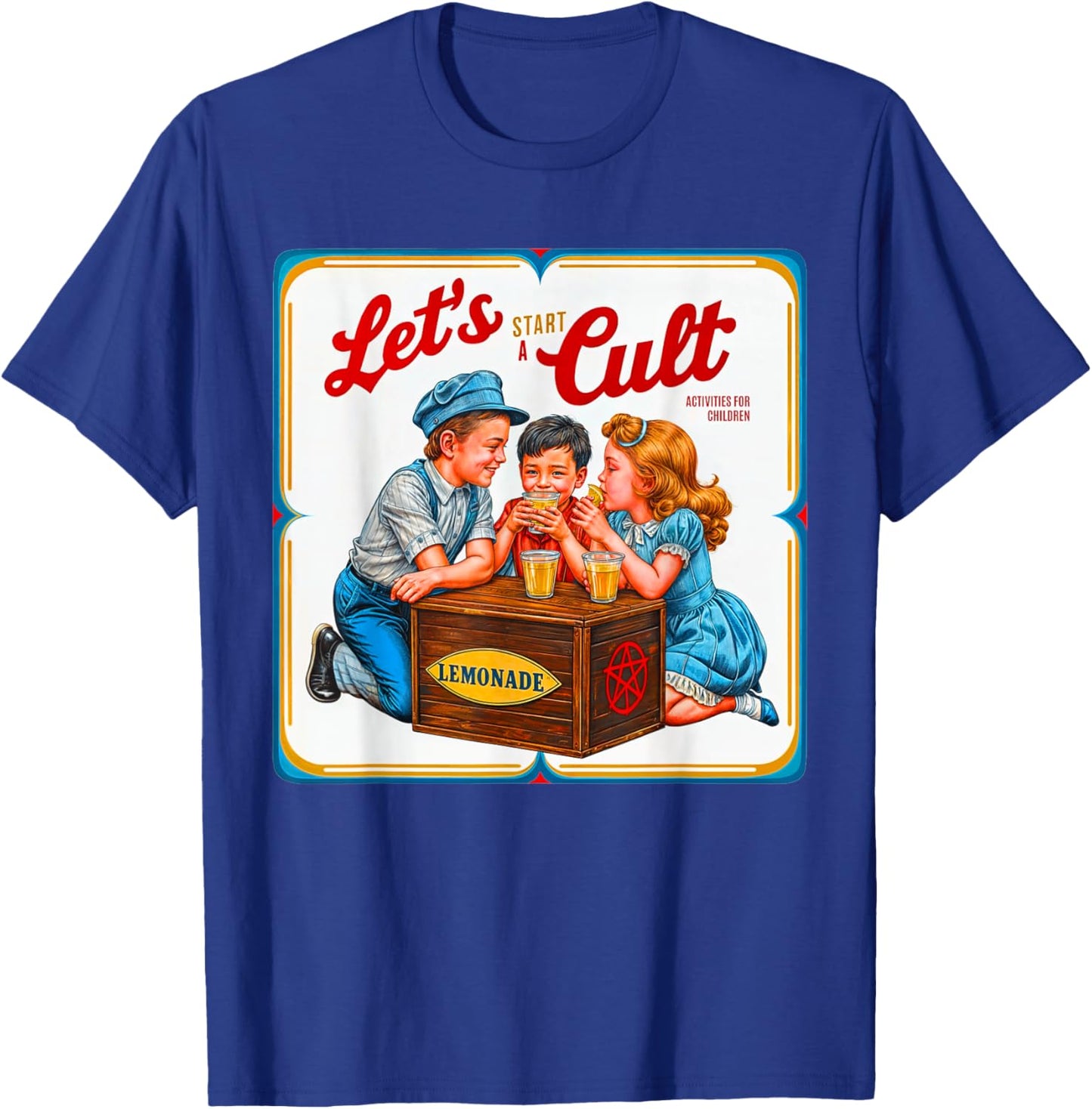 Let's Start A Cult Ironic Funny Vintage Horror T-Shirt - T-Shirt | Royal