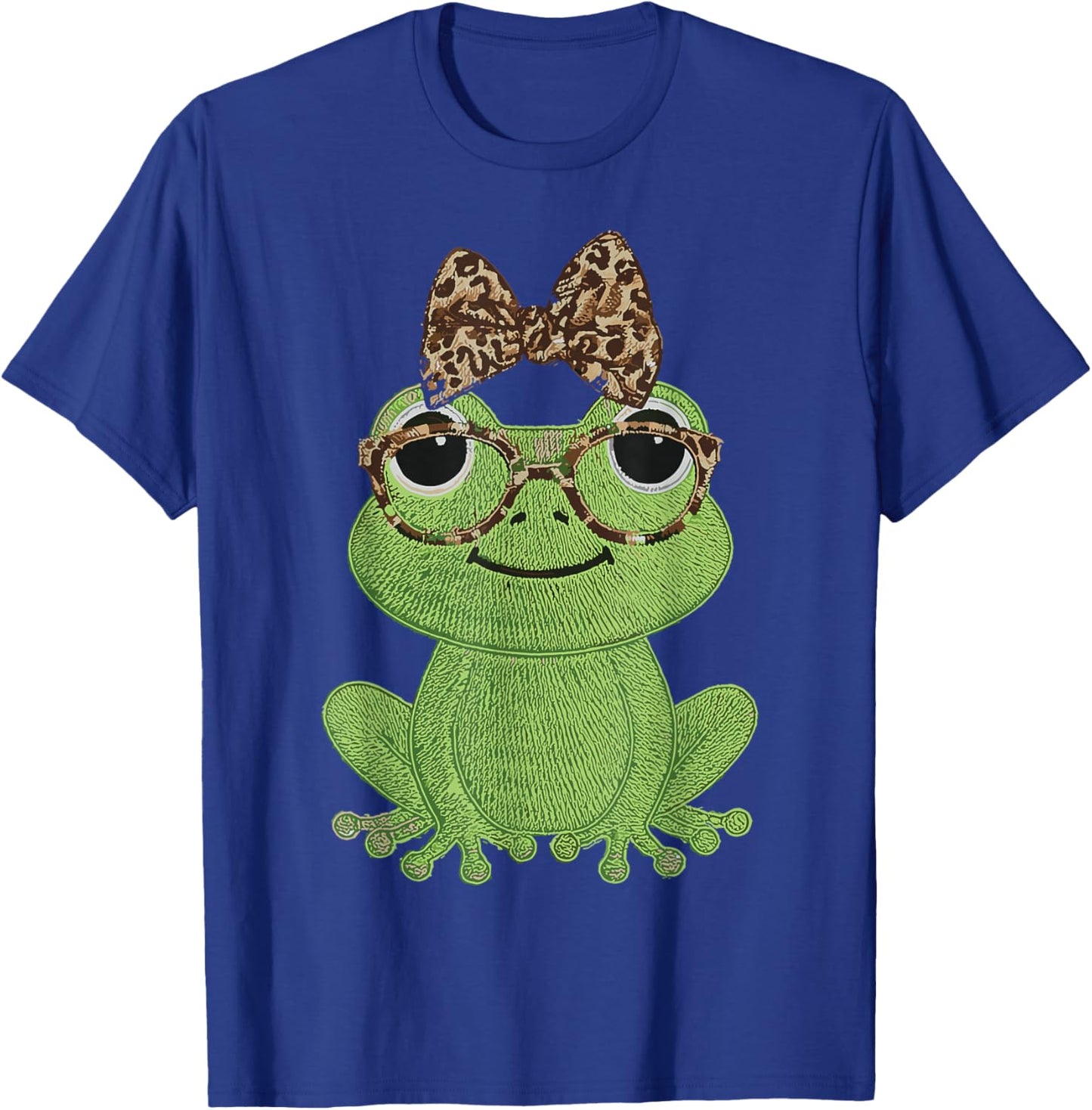 Cute Nerdy Leopard Bow Frog Funny Animal Women T-Shirt - T-Shirt | Royal
