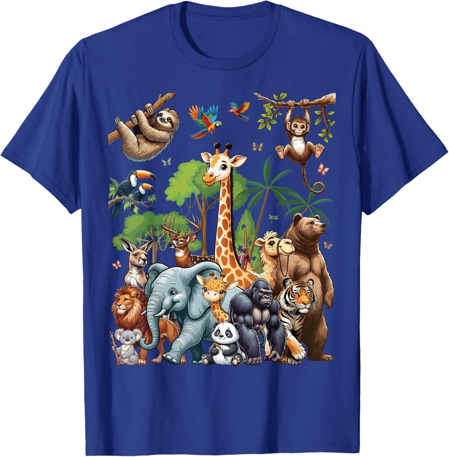 Zoo Animals Wildlife Safari Jungle Zoo Birthday Party T-Shirt - T-Shirt | Royal