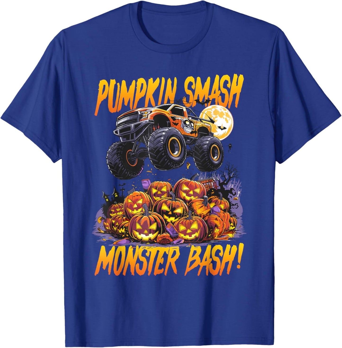 Monster Truck Halloween Pumpkin Smash, Monster Bash! T-Shirt - T-Shirt | Royal