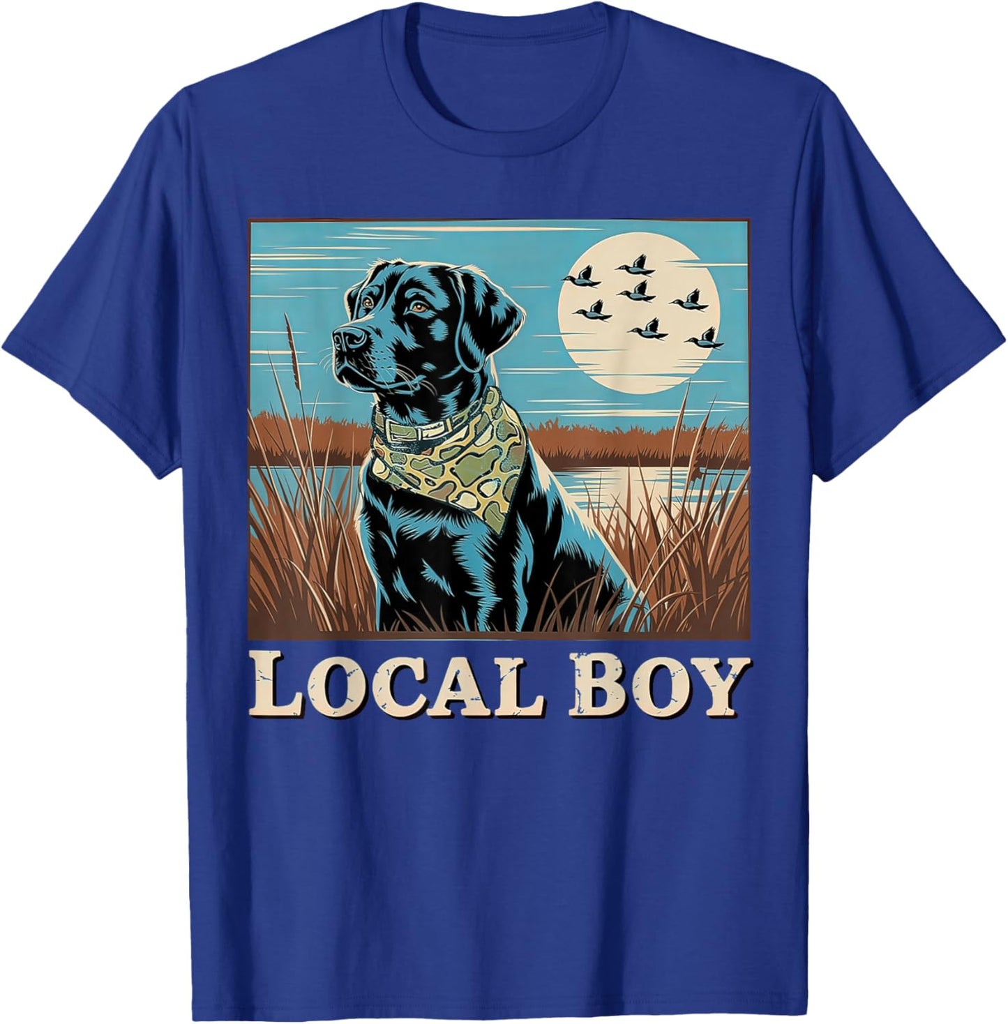 Local Boy Black Lab Hunting T-Shirt - T-Shirt | Royal
