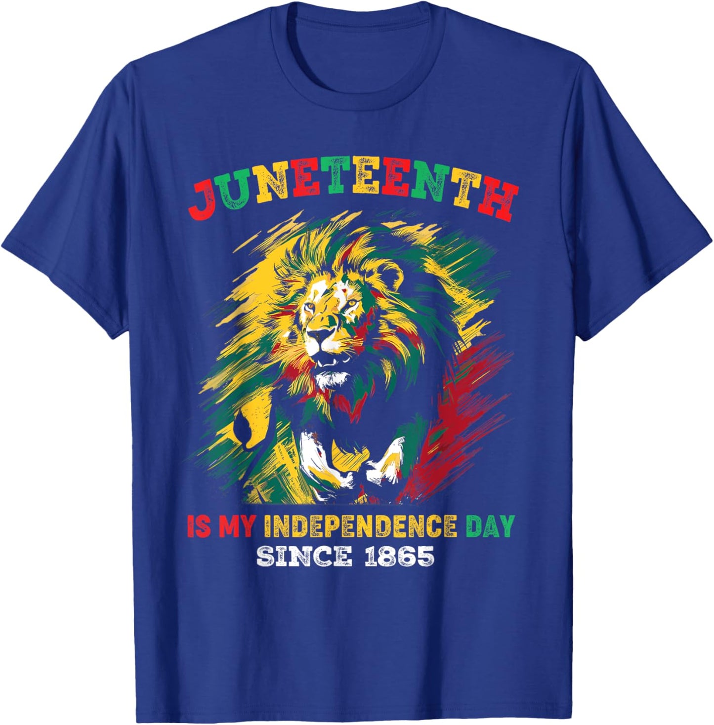 Juneteenth Is My Independence Day Lion Free-ish Since 1865 Kids Men T-Shirt - T-Shirt | Royal