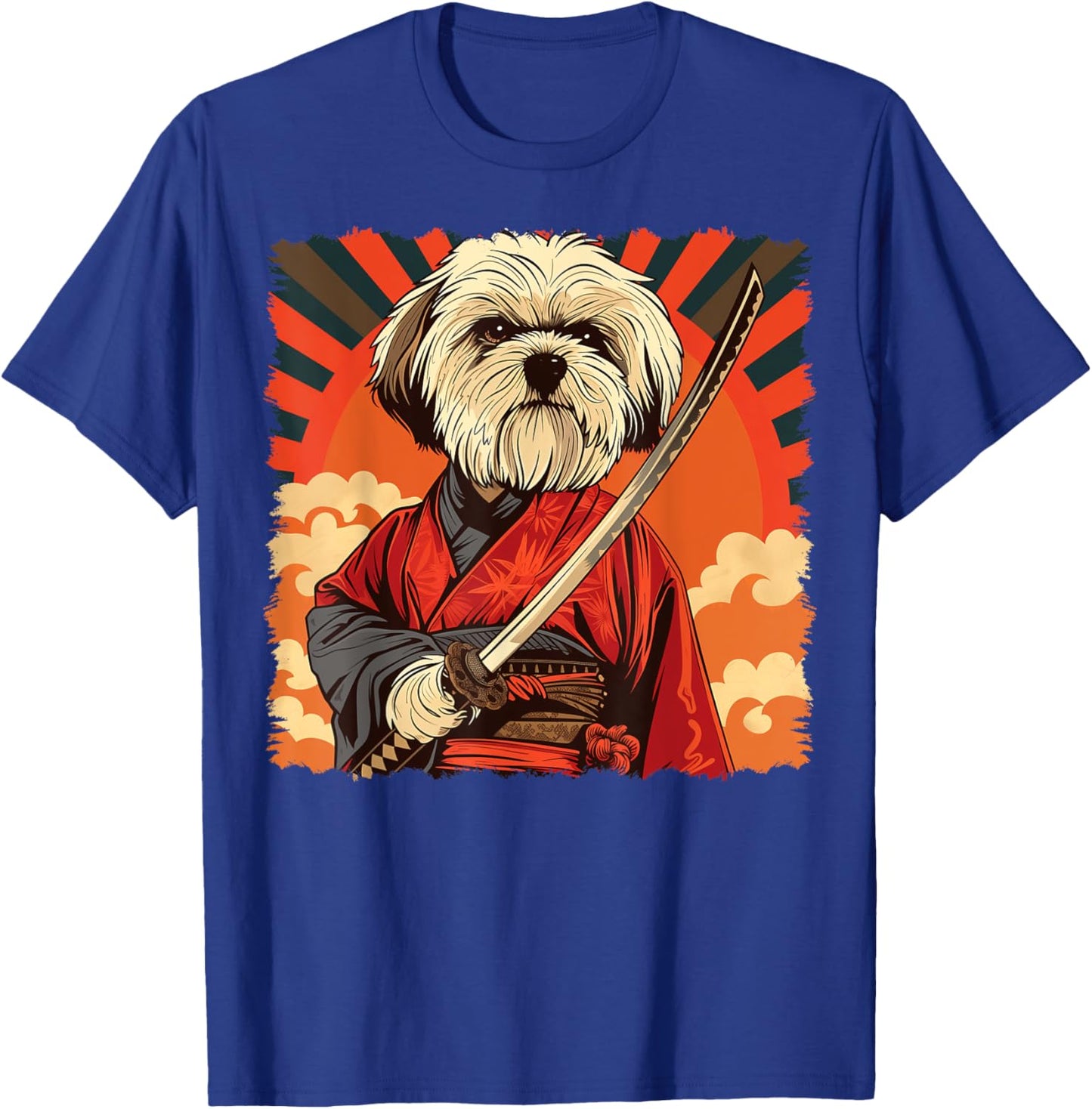 Lhasa Apso Dog Japanese Art Samurai Ukiyo-e Vintage T-Shirt - T-Shirt | Royal