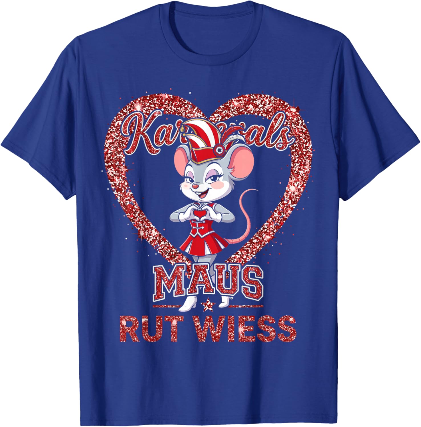 Carnival Mouse Rut Wess Cologne Fancy Dress Red White Look T-Shirt - T-Shirt | Royal