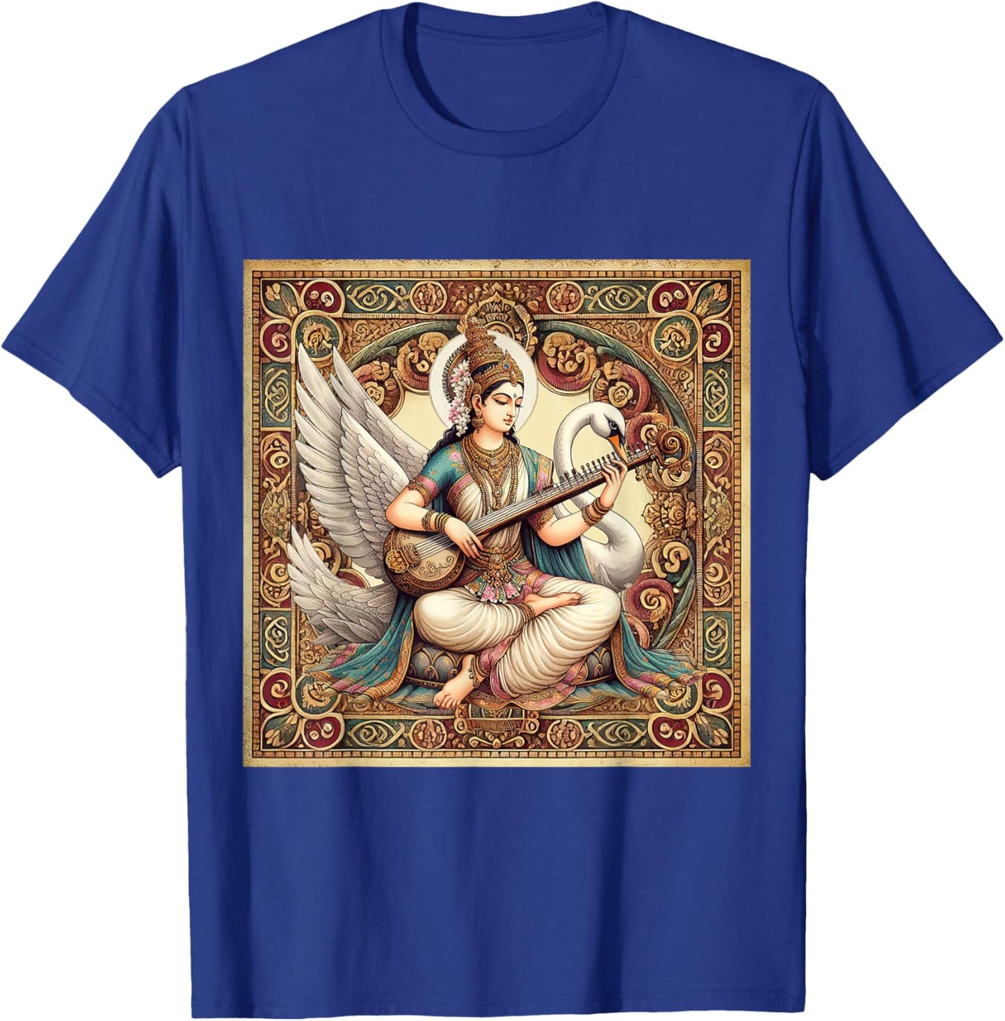Hindu Goddess Saraswati Hinduism Mythology Vintage T-Shirt - T-Shirt | Royal