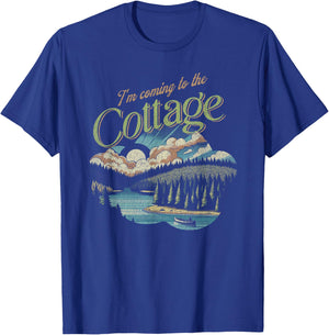 I'm Coming to The Cottage - Scenic Canoe Lake Graphic T-Shirt - T-Shirt | Royal