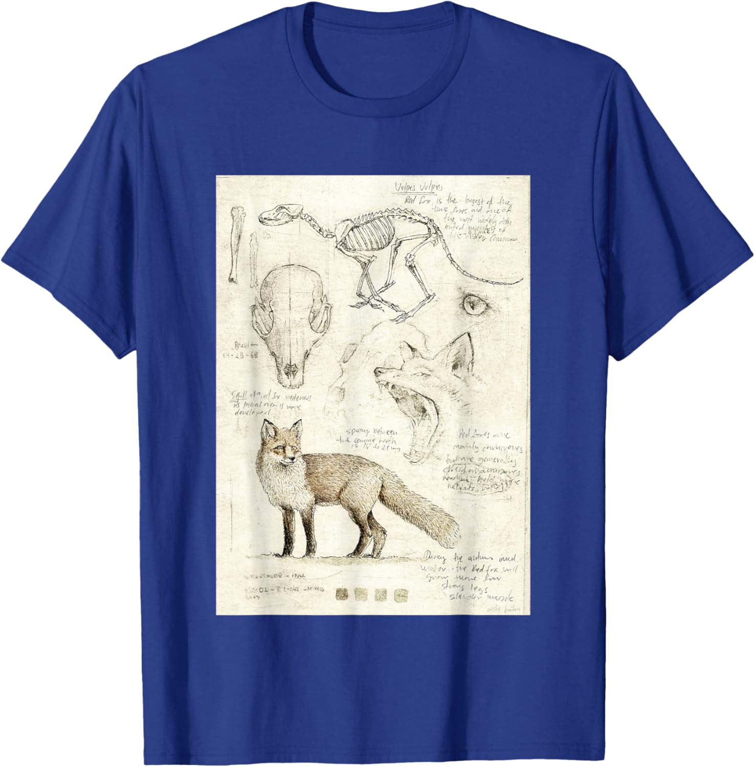 Fox Anatomy Funny Women T-Shirt - T-Shirt | Royal