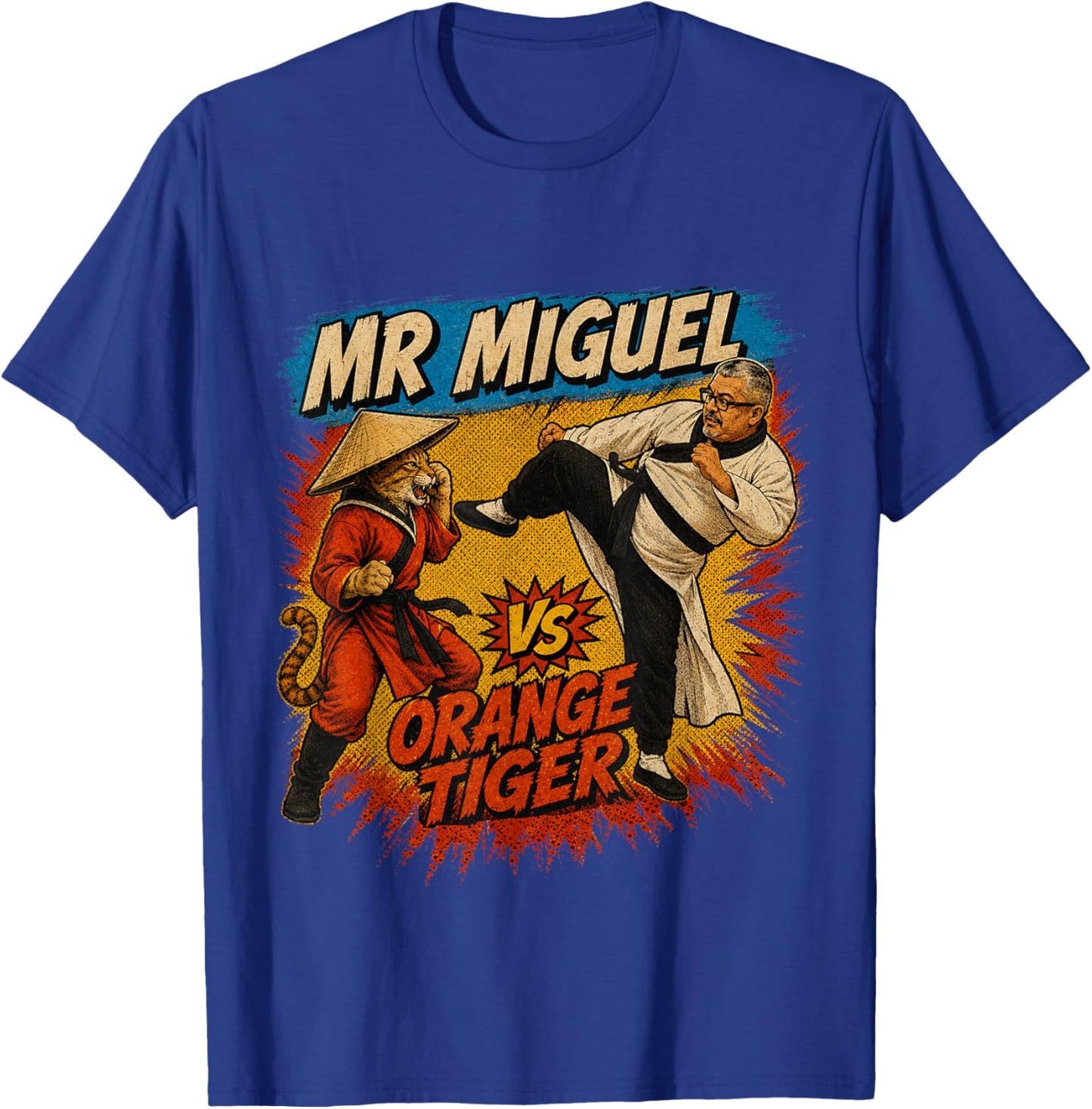 Mistah Miguel, Kung Fu Cat Design T-Shirt - T-Shirt | Royal