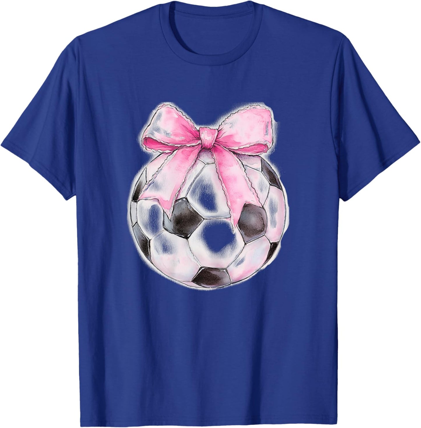 Soccer Ball Pink Coquette Bow Dainty Ribbon Girls Soccer T-Shirt - T-Shirt | Royal