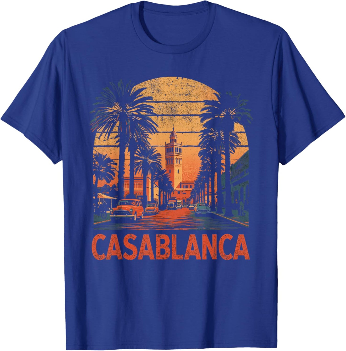 Casablanca Maroc Vintage 80s Style Retro T-Shirt - T-Shirt | Royal