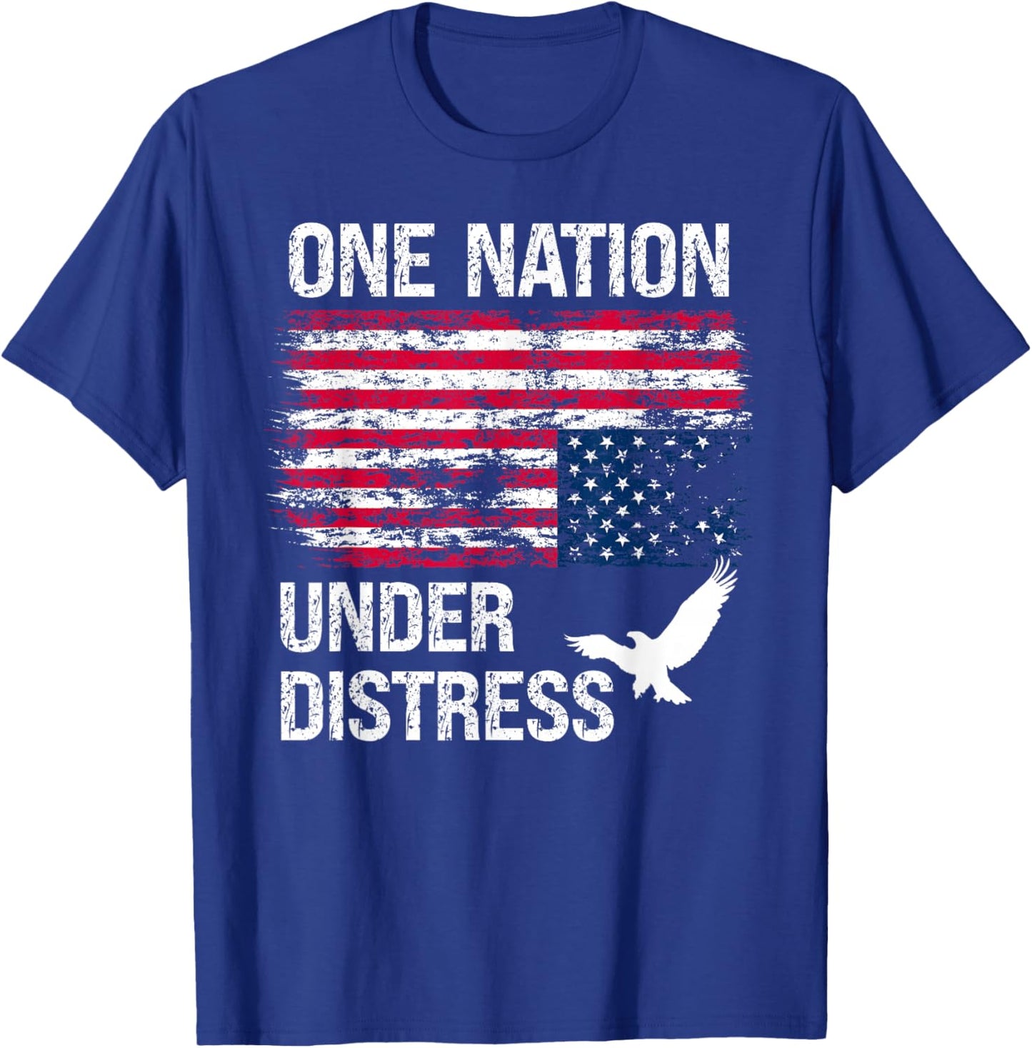 America Under Distress USA Upside Down American Flag US Flag T-Shirt - T-Shirt | Royal