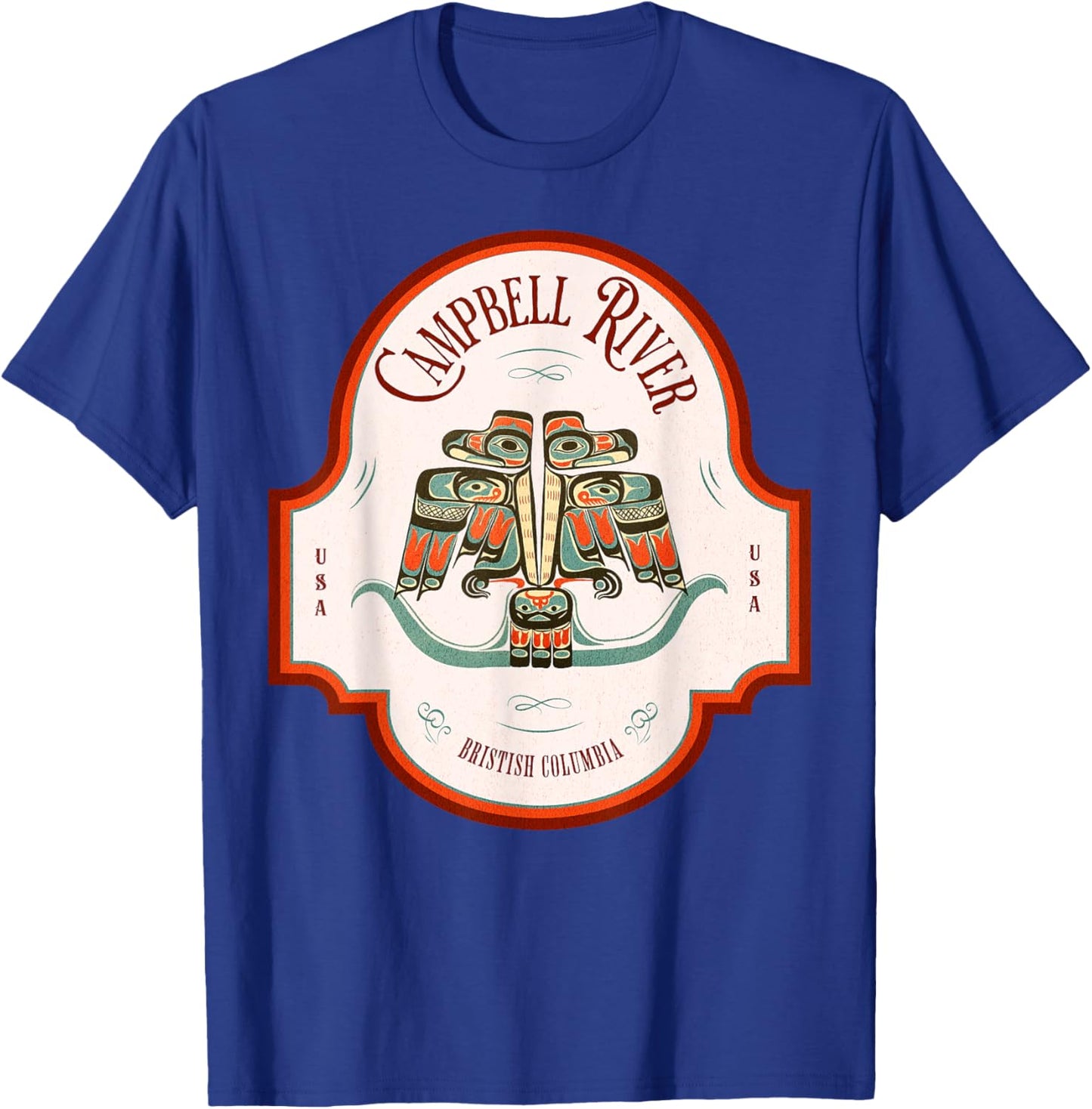 Campbell River BC Thunderbird Art Pacific Northwest Native T-Shirt - T-Shirt | Royal